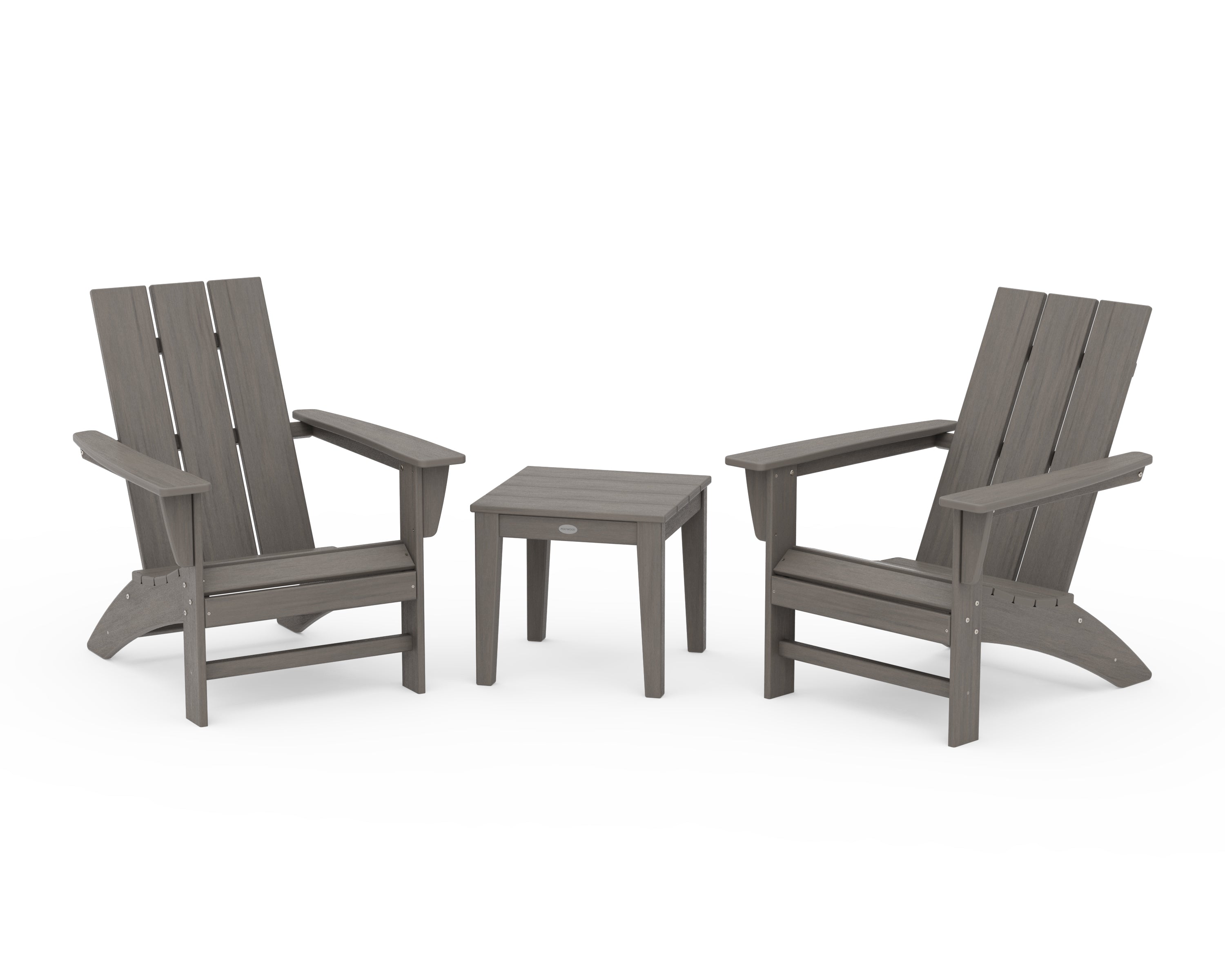 POLYWOOD Modern Adirondack 3-Piece Set in Driftwood