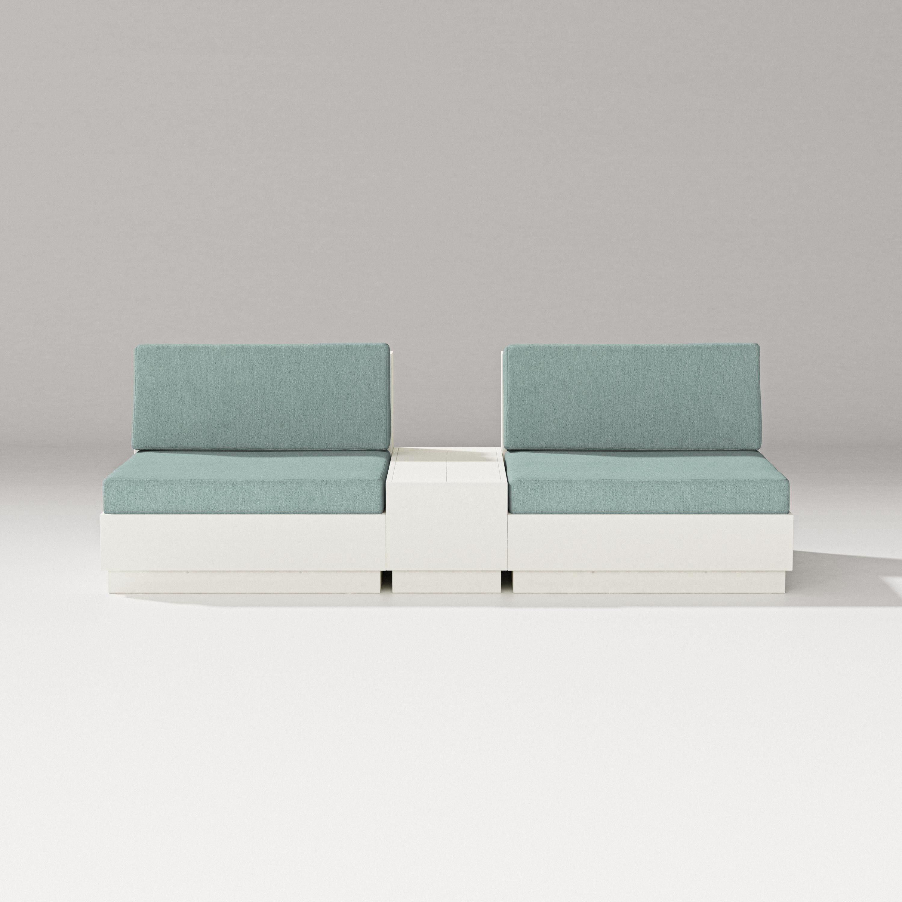 PW Designer Series Elevate Lounge Chair Set in Vintage White / Glacier Spa