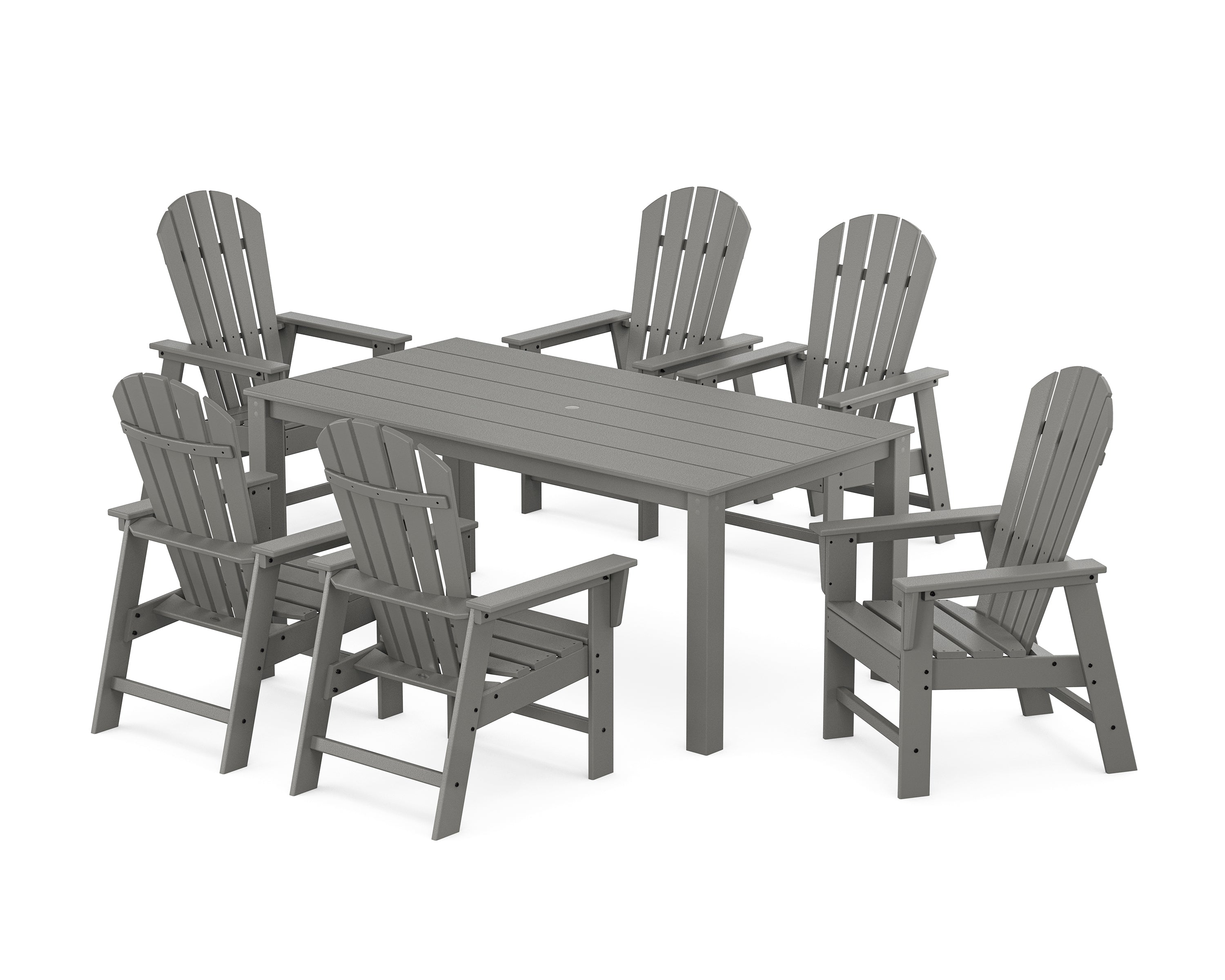 POLYWOOD South Beach 7-Piece Parsons Dining Set in Slate Grey