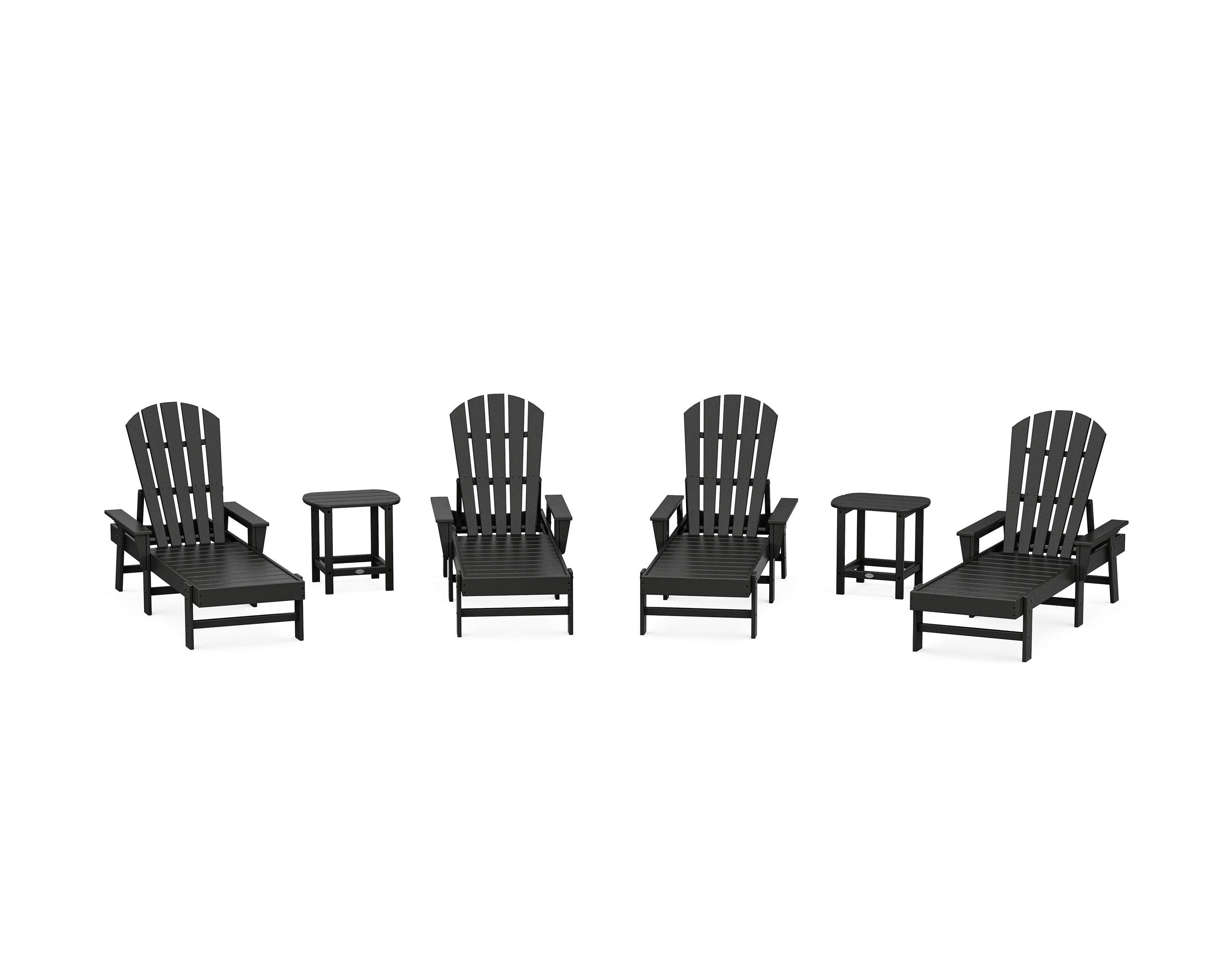 POLYWOOD South Beach Chaise 6-Piece Set in Black