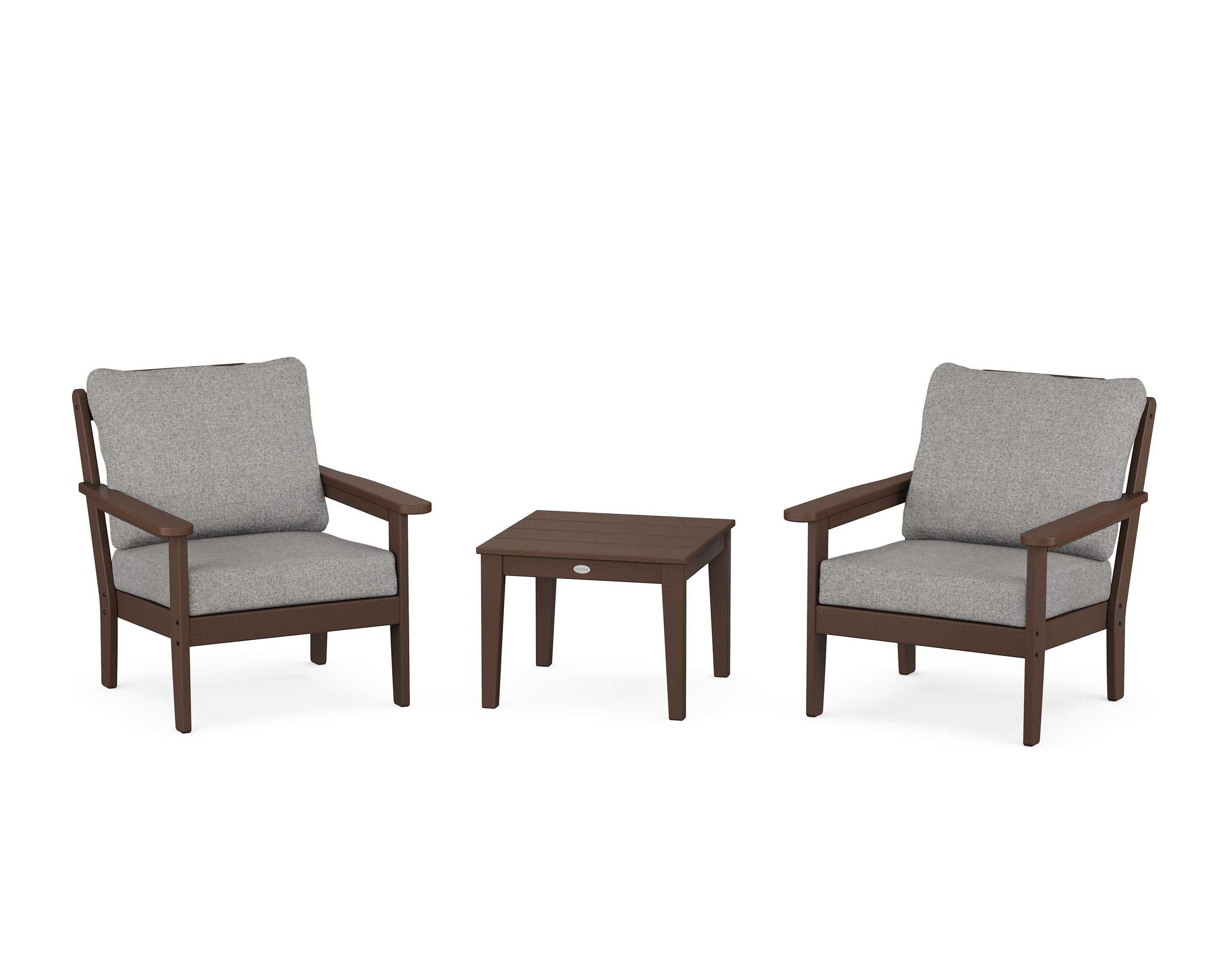 Country Living Cottage 3-Piece Deep Seating Set in Mahogany / Grey Mist