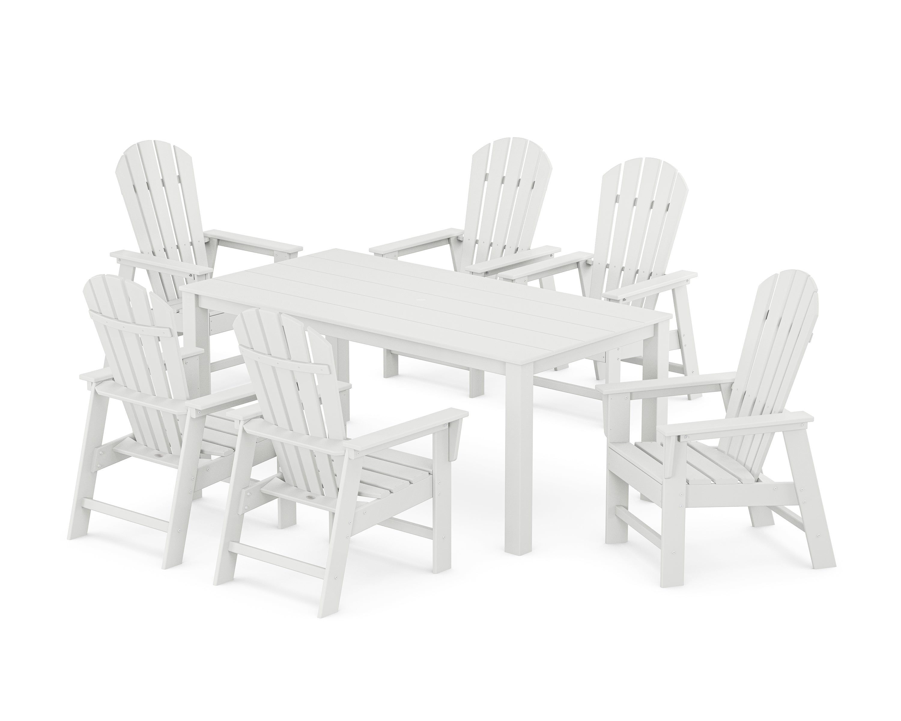 POLYWOOD South Beach 7-Piece Parsons Dining Set in White