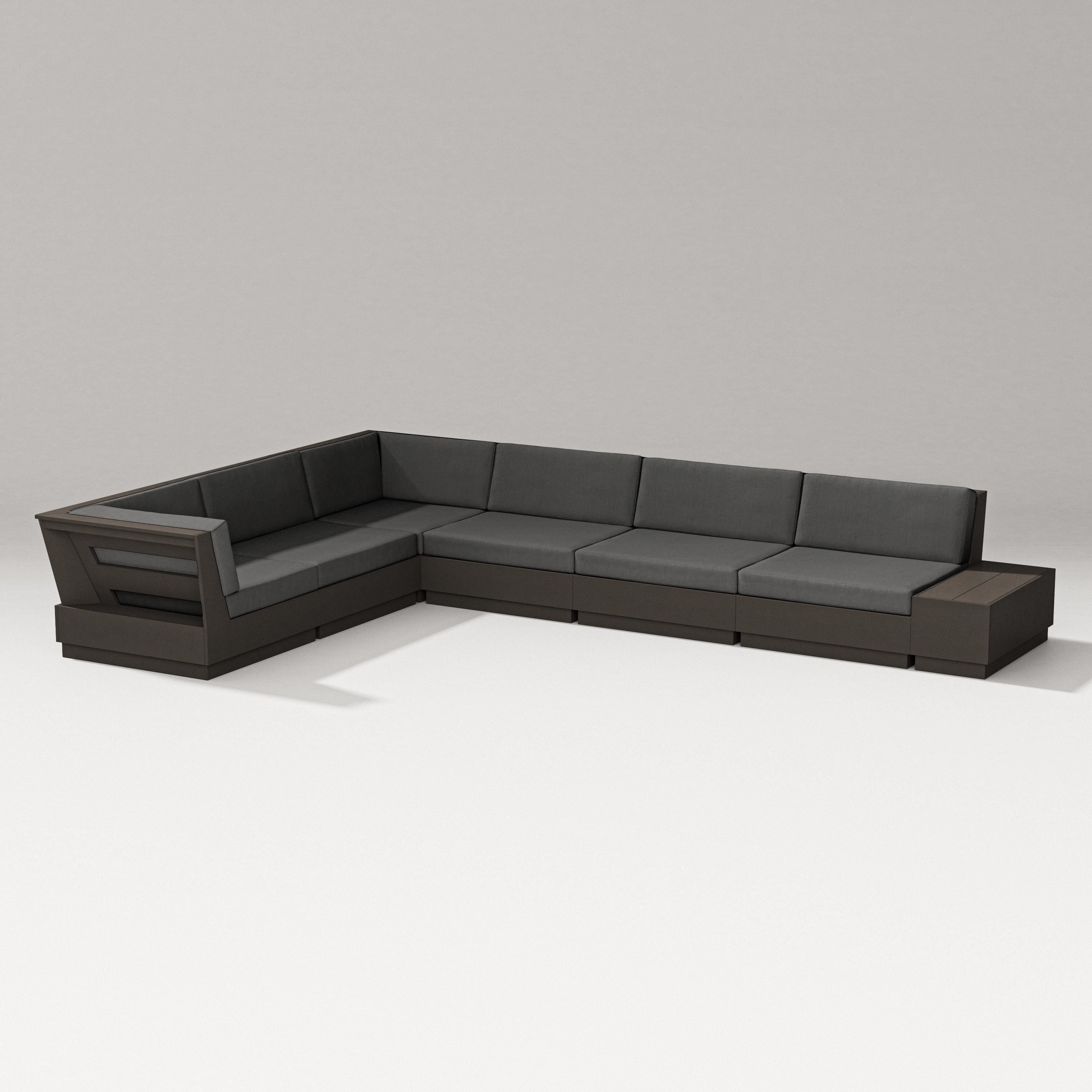 PW Designer Series Elevate 7-Piece Corner Sectional in Vintage Coffee / Spectrum Carbon