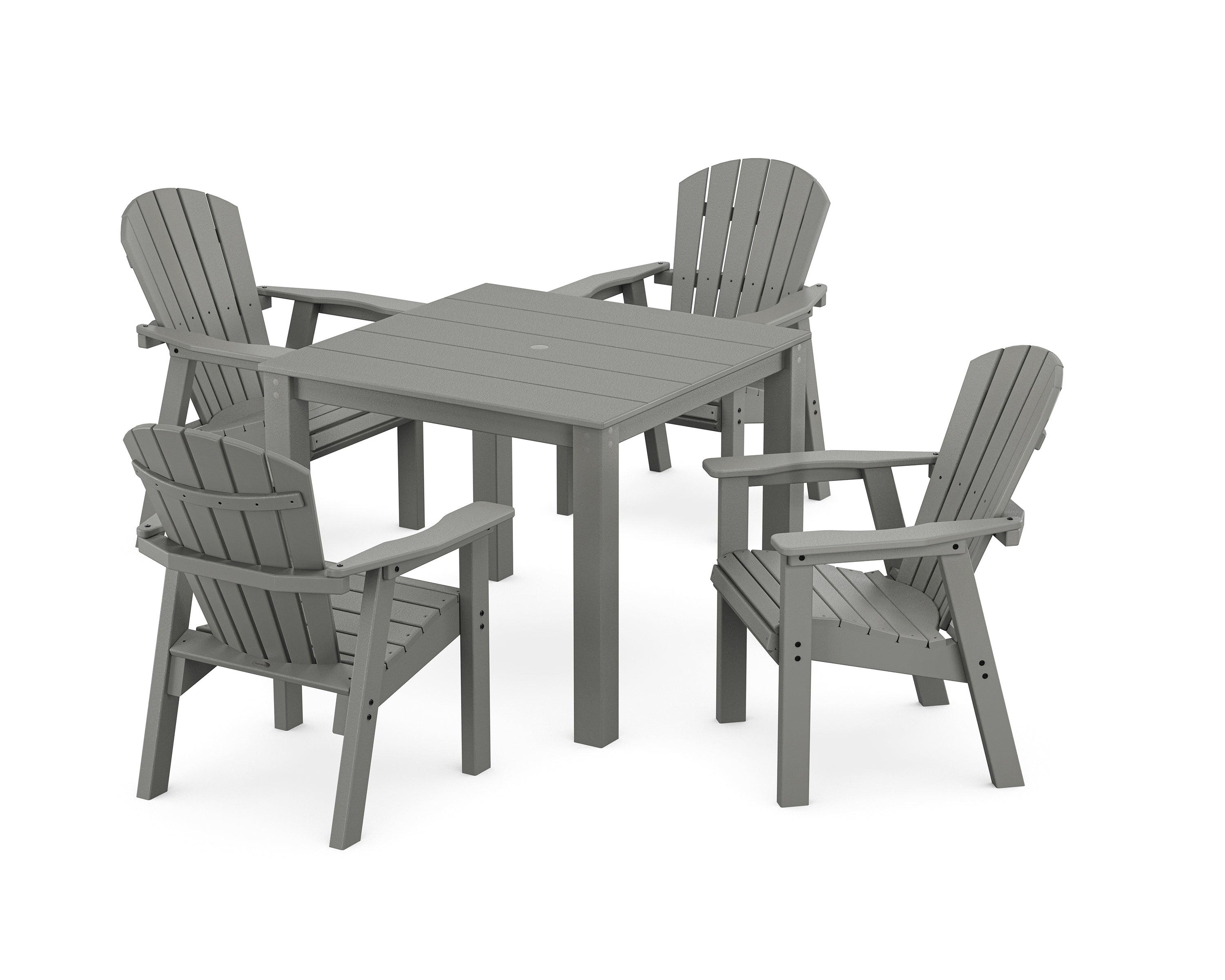 POLYWOOD Seashell Coast 5-Piece Parsons Dining Set in Slate Grey