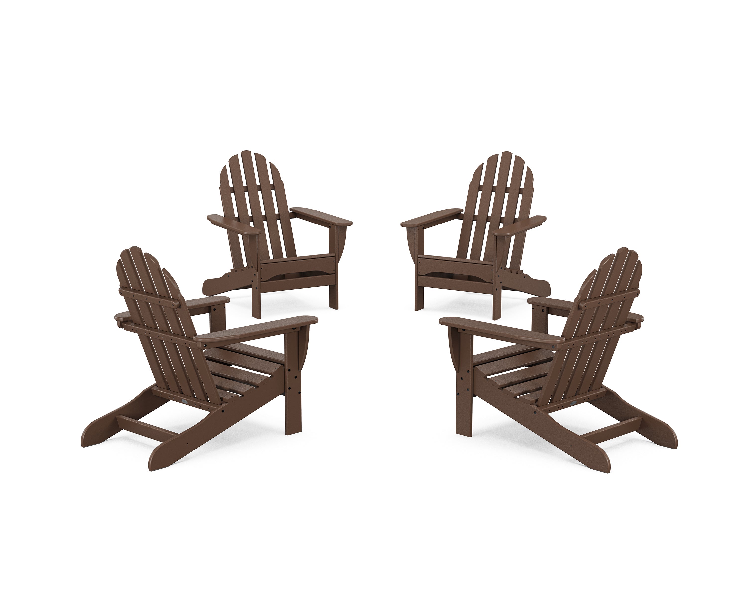 POLYWOOD 4-Piece Classic Adirondack Conversation Set in Mahogany