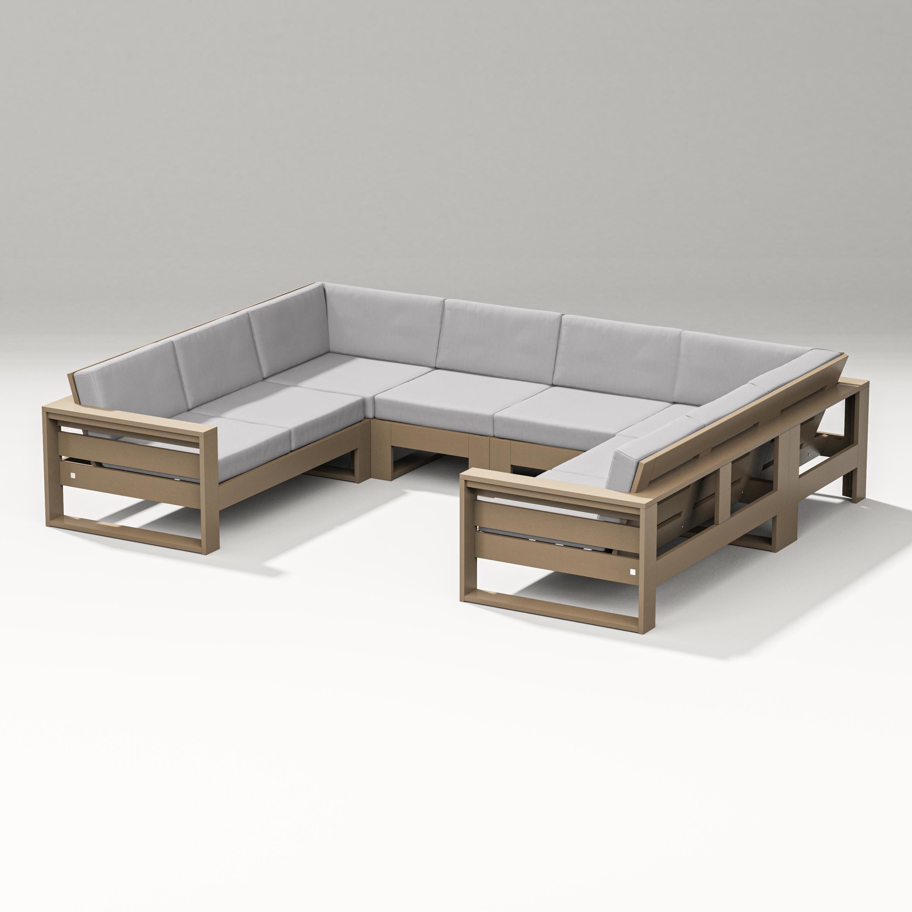 PW Designer Series Latitude U-Shaped Sectional in Vintage Sahara / Granite