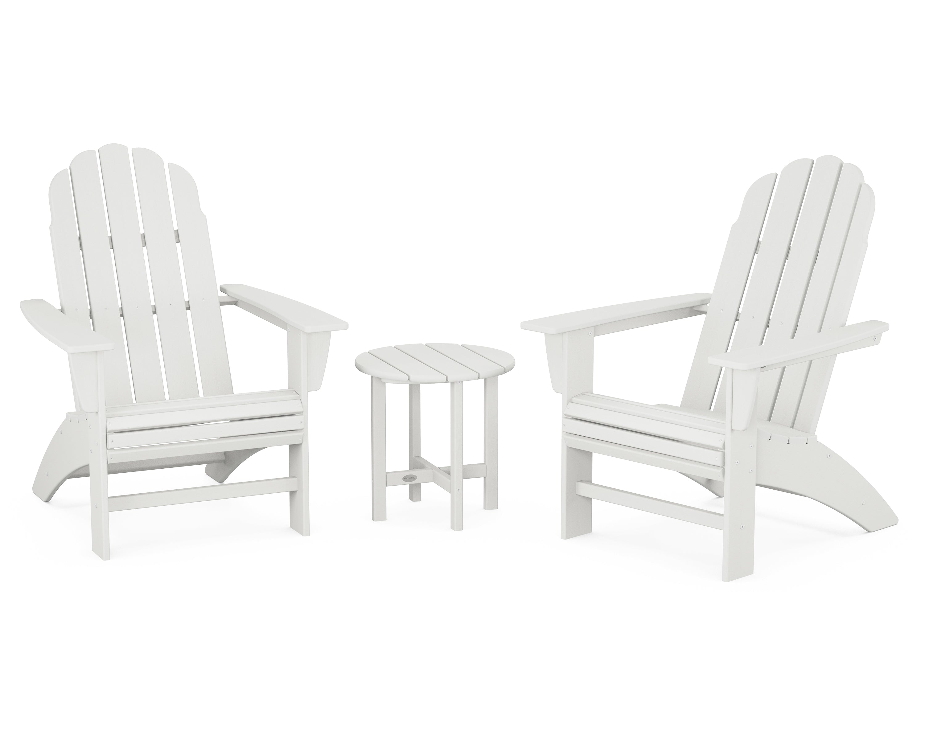 POLYWOOD Vineyard 3-Piece Curveback Adirondack Set in Vintage White
