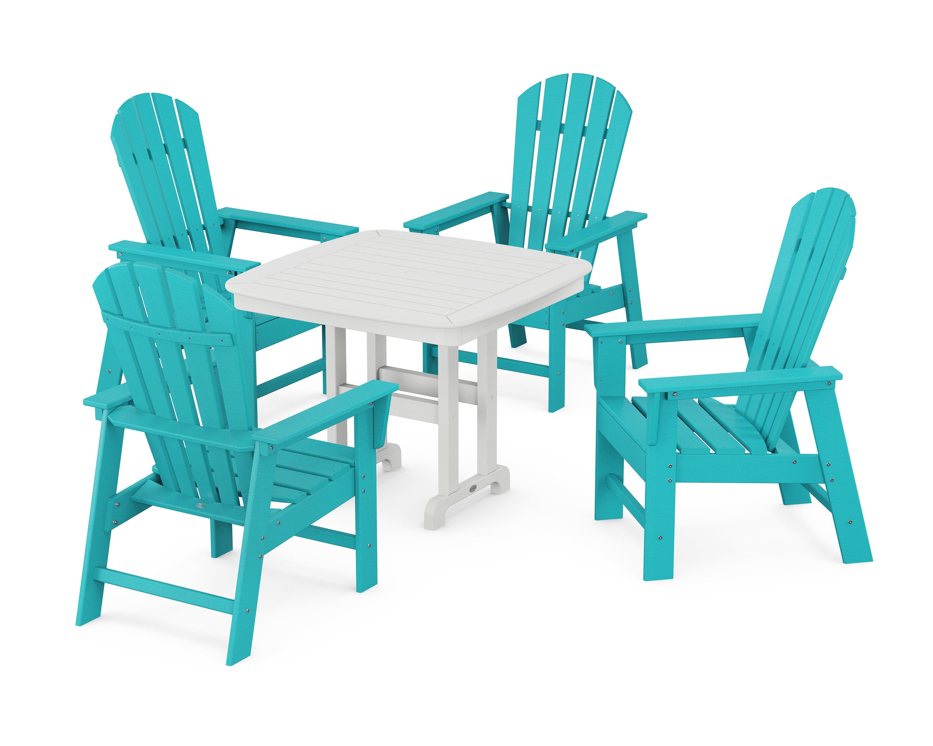 POLYWOOD South Beach 5-Piece Dining Set in Aruba / White