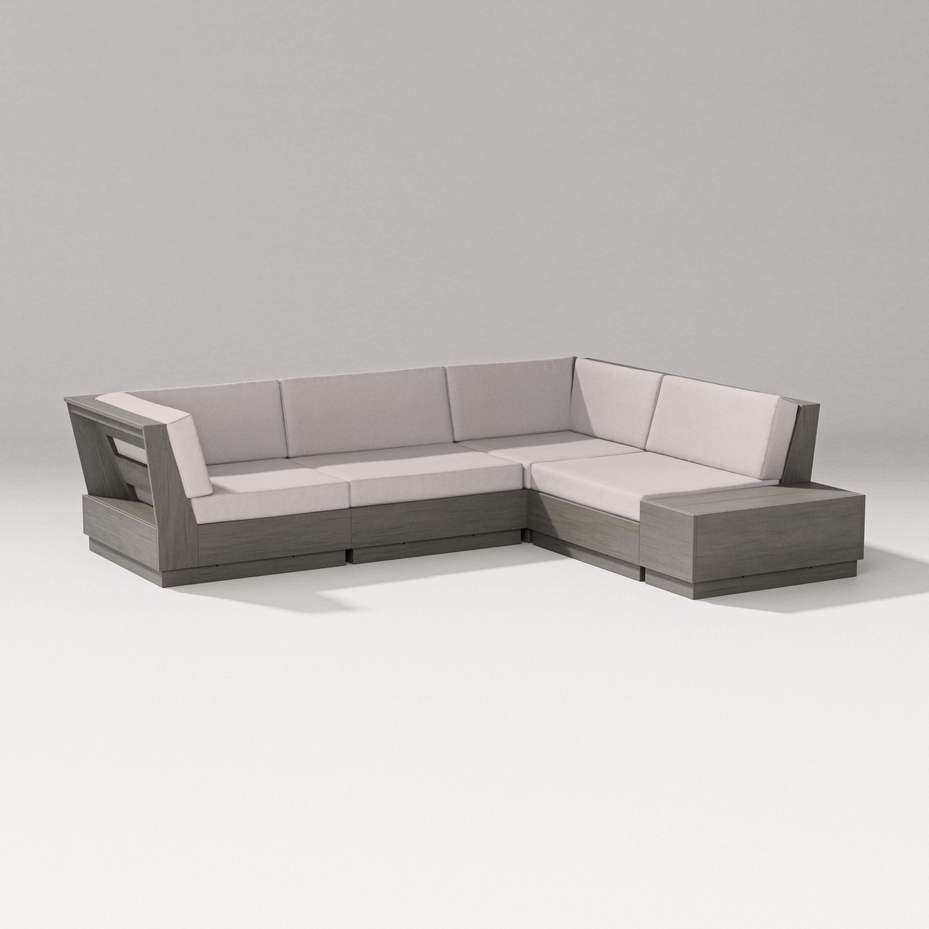 PW Designer Series Elevate Corner Sectional in Driftwood / Dune Burlap