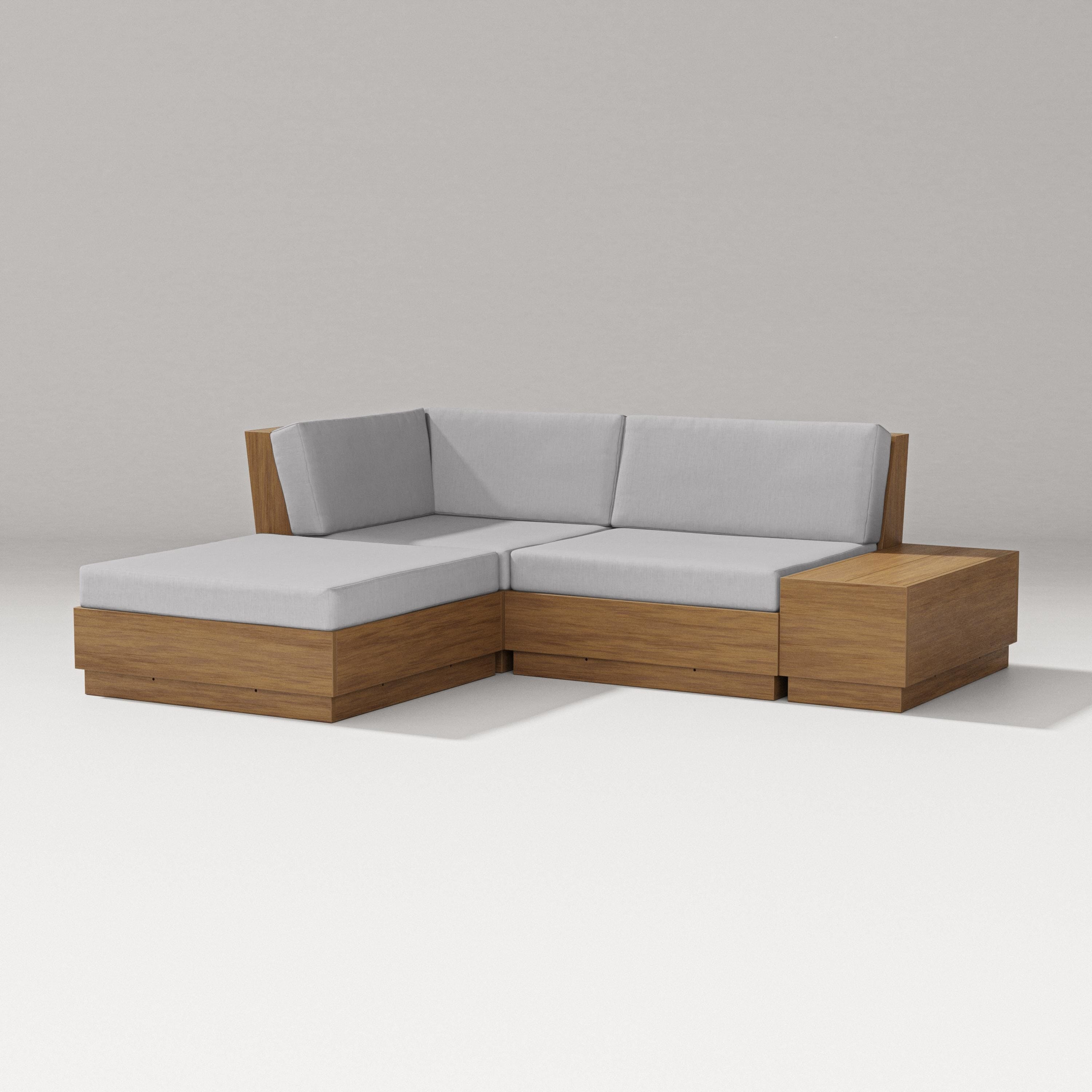 PW Designer Series Elevate Loveseat Sectional with Chaise in Natural / Granite