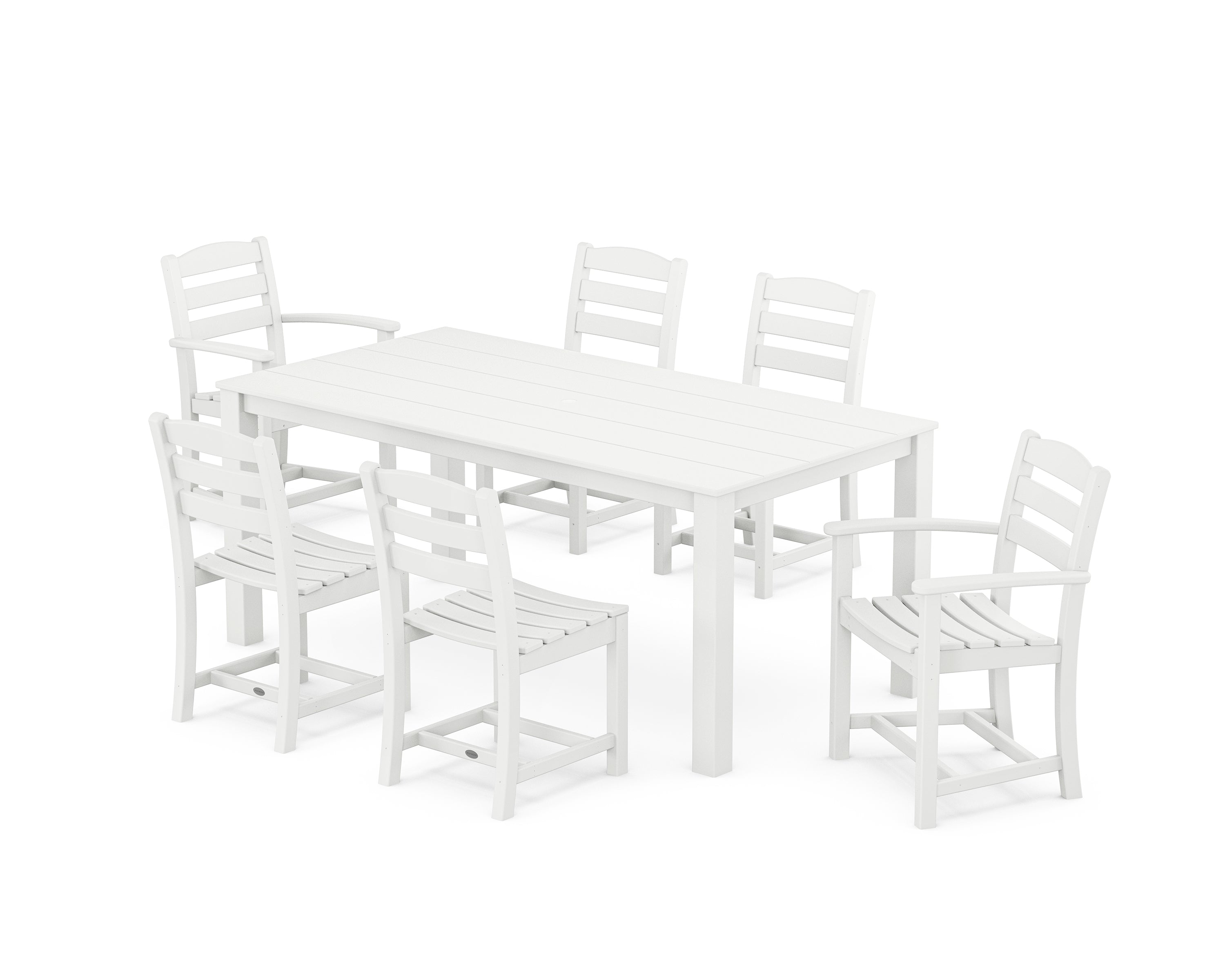 POLYWOOD La Casa Cafe' 7-Piece Parsons Dining Set in White