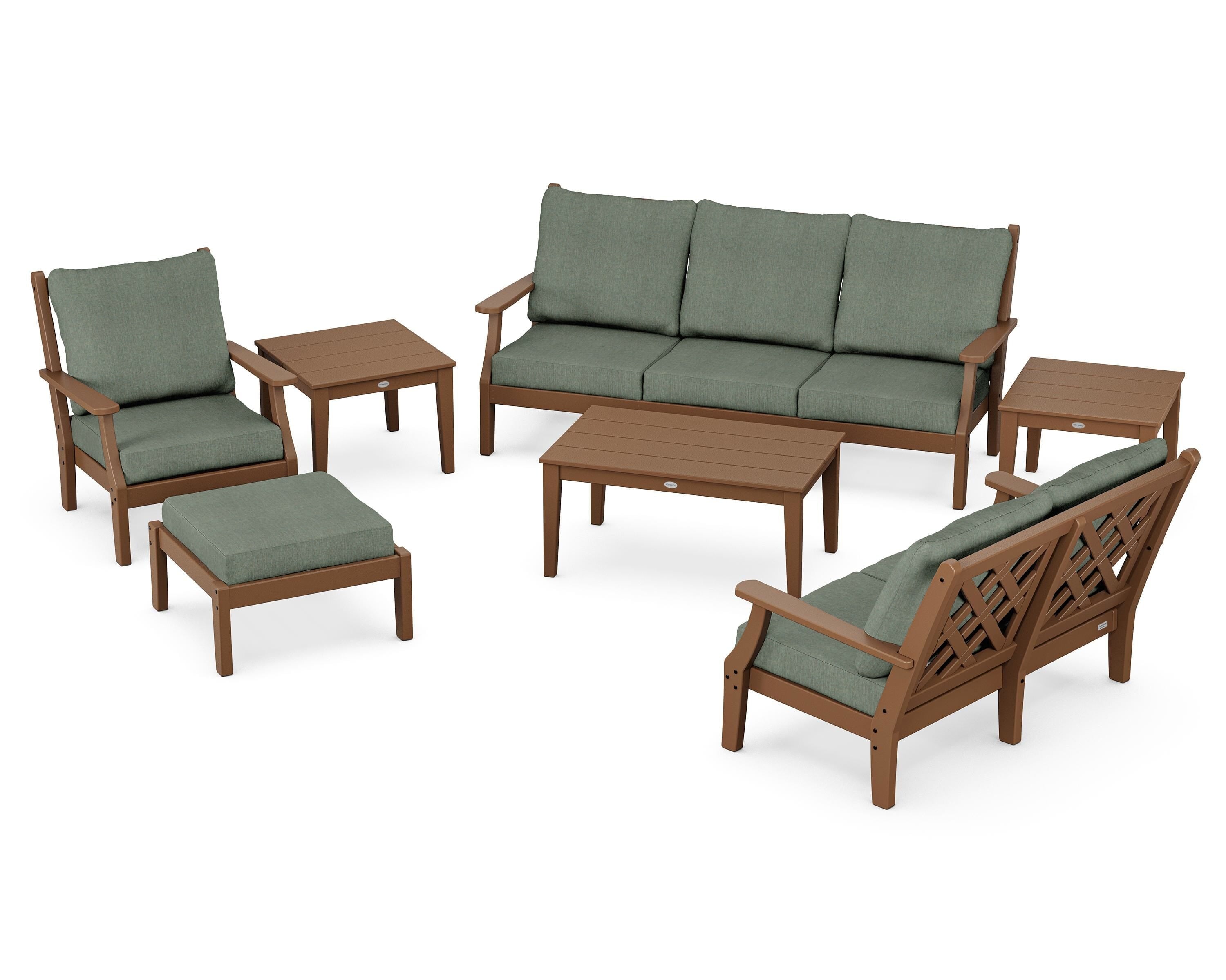 Country Living Wovendale 7-Piece Deep Seating Set in Teak / Cast Sage
