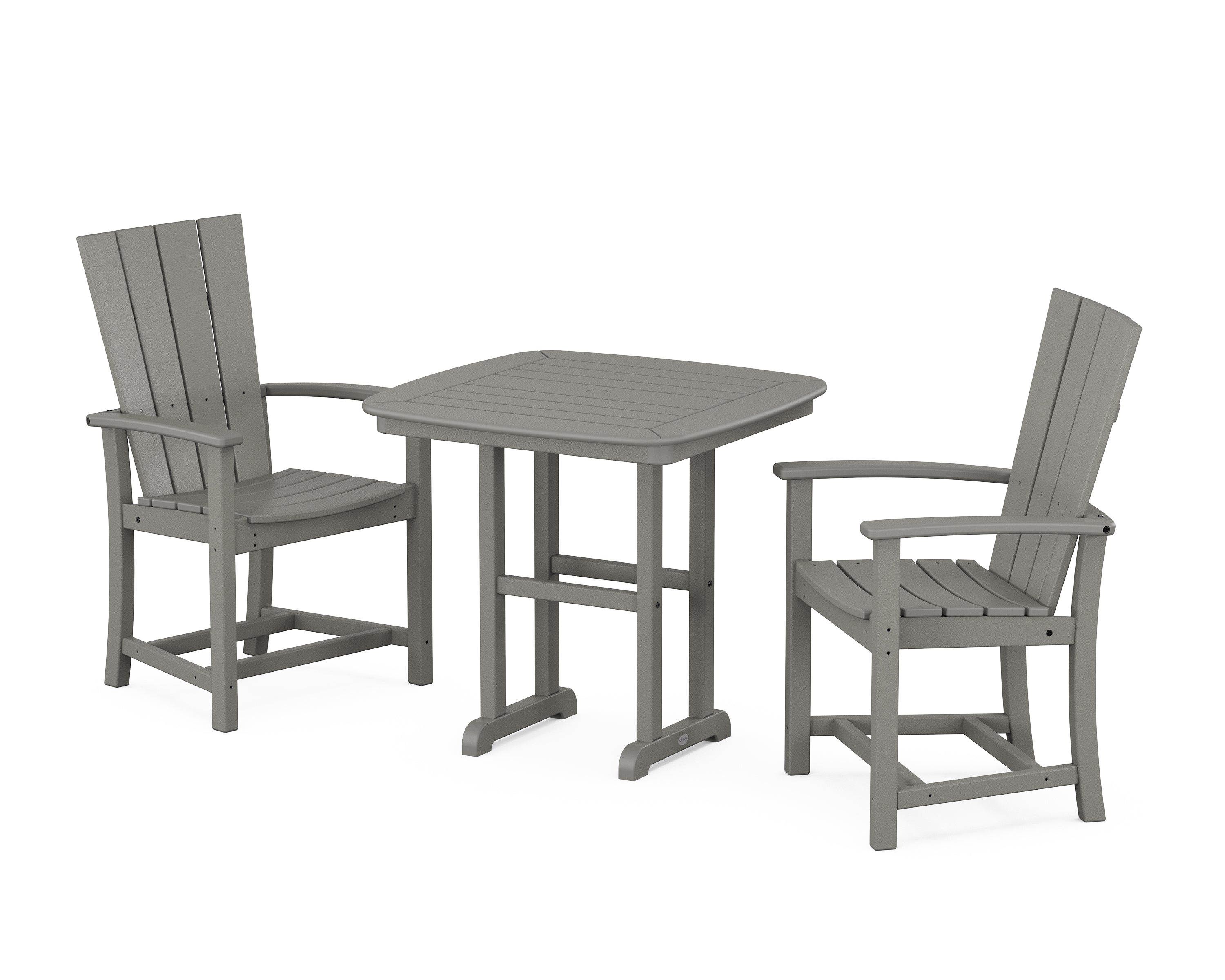 POLYWOOD Quattro 3-Piece Dining Set in Slate Grey