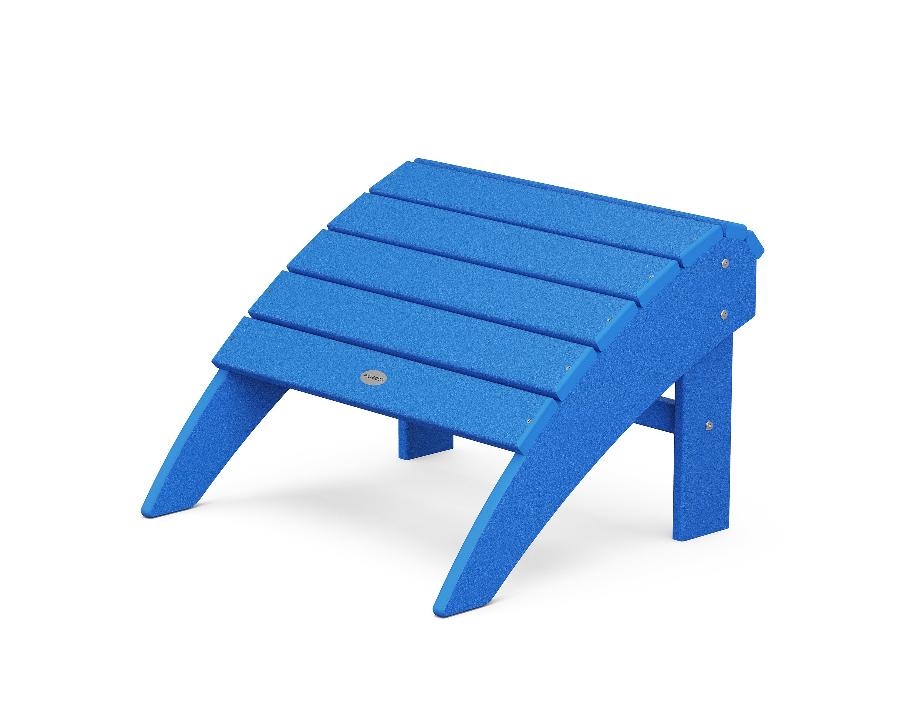 POLYWOOD Vineyard Curveback Adirondack Ottoman in Pacific Blue