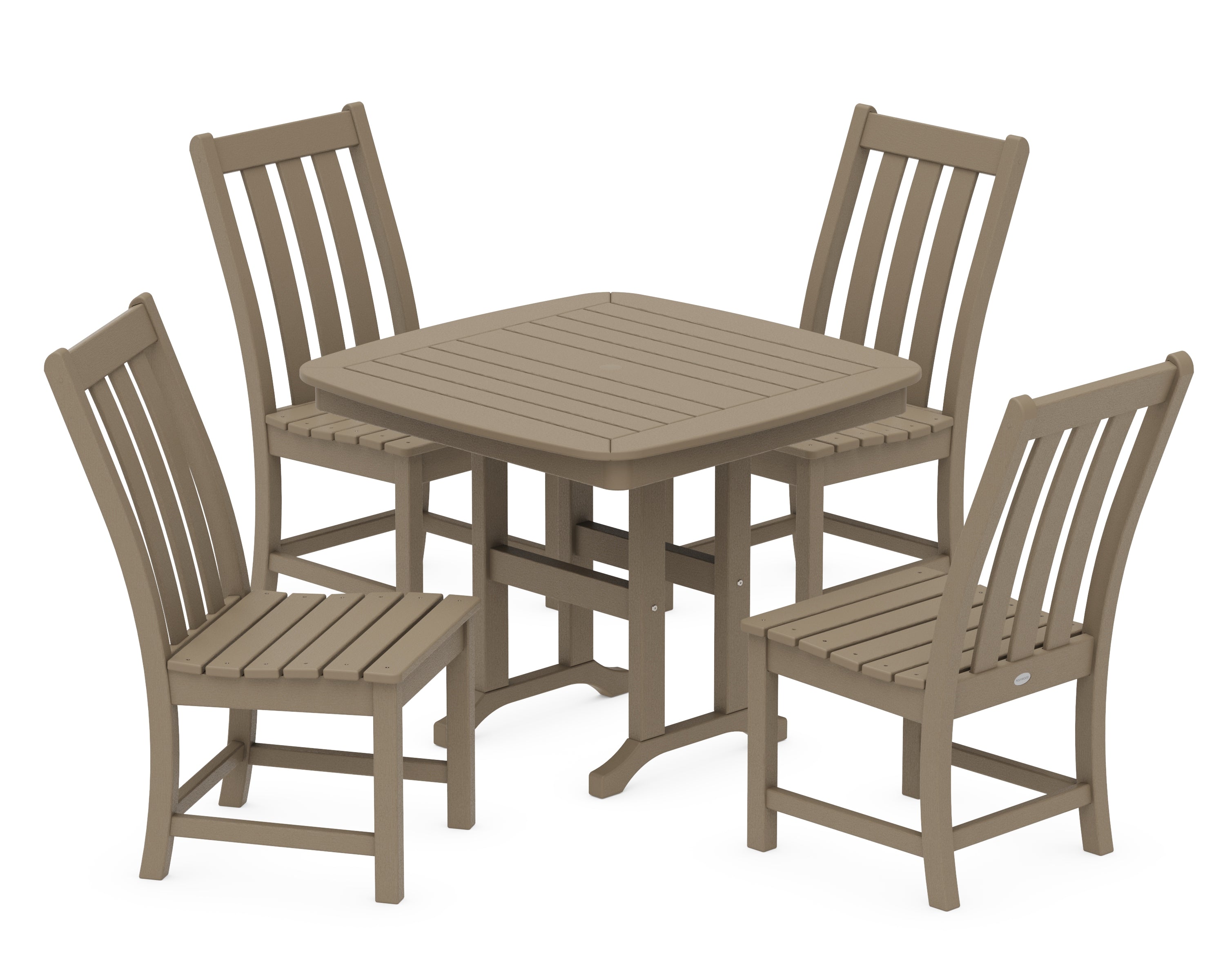 POLYWOOD Vineyard 5-Piece Side Chair Dining Set in Vintage Sahara