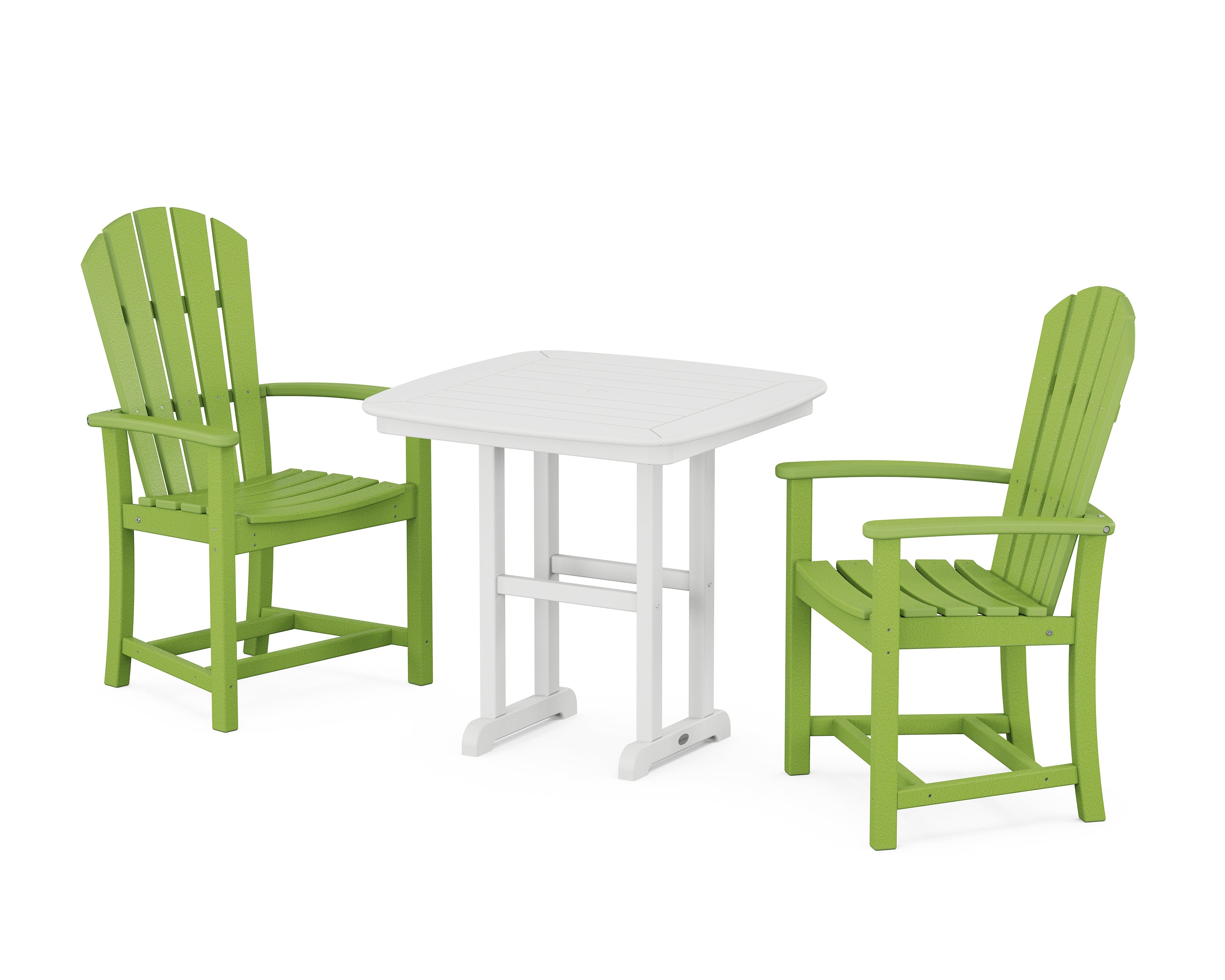 POLYWOOD Palm Coast 3-Piece Dining Set in Lime / White
