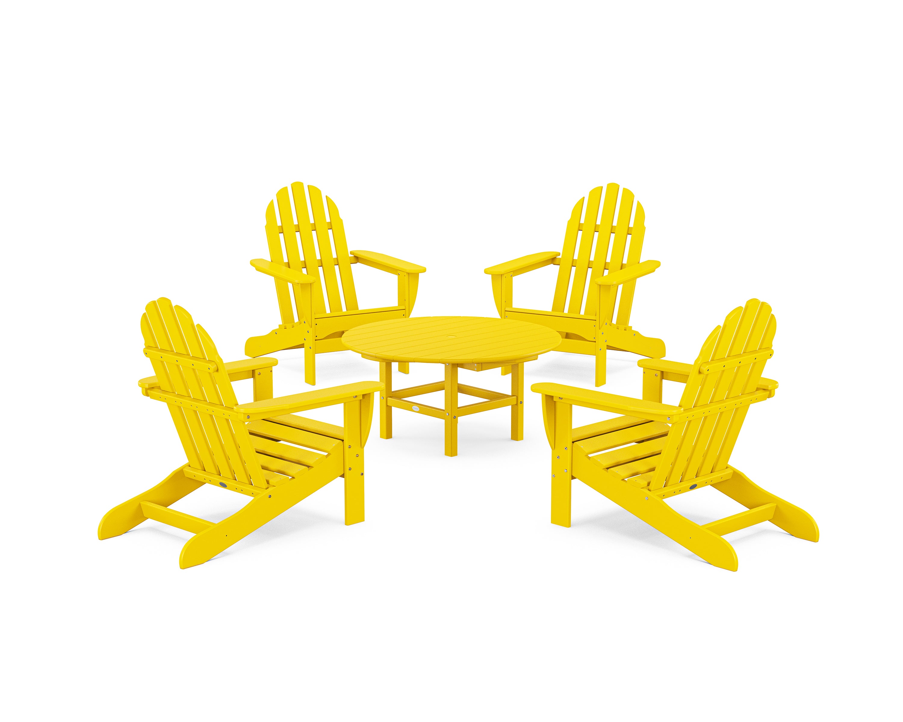 POLYWOOD® Classic Adirondack 5-Piece Conversation Set in Lemon