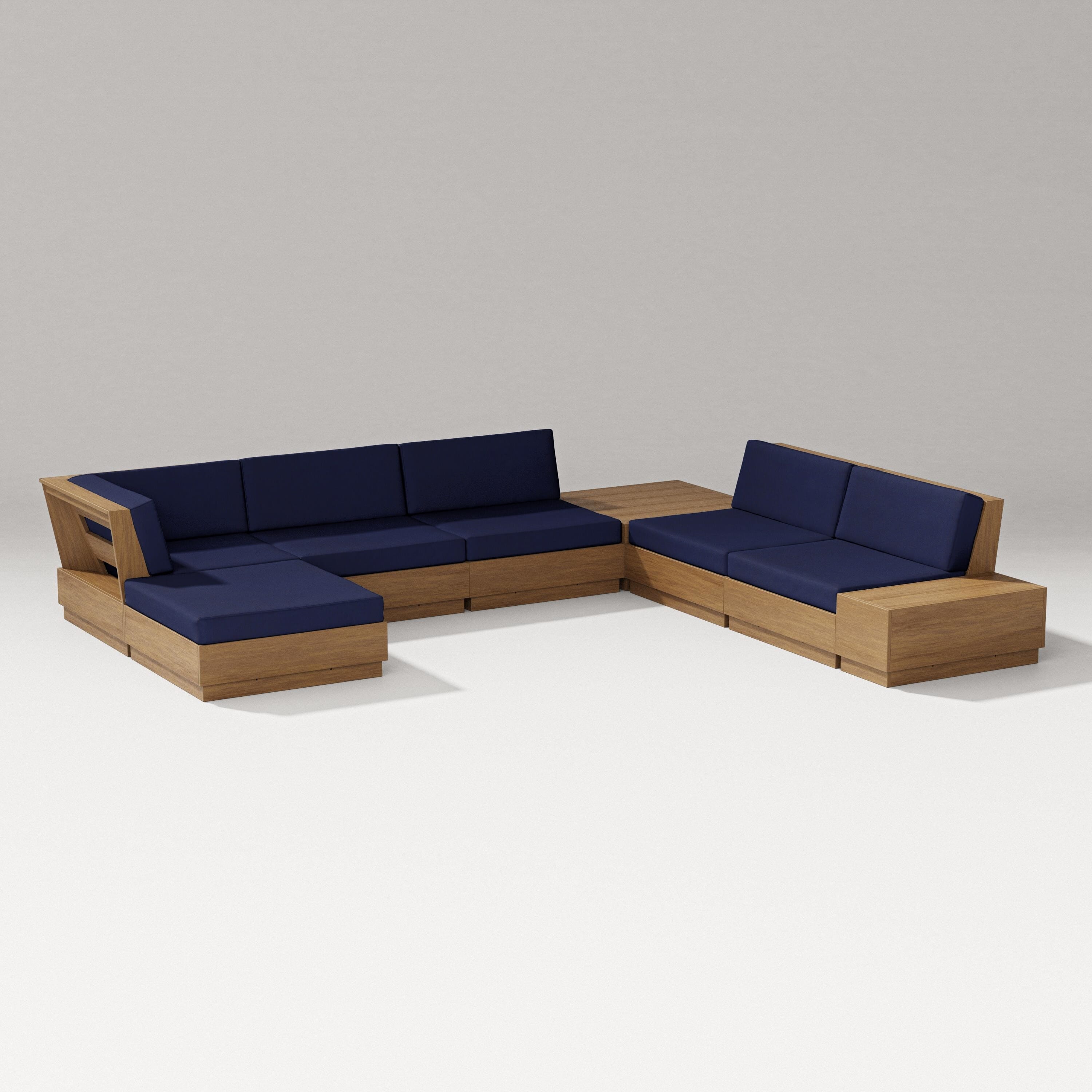PW Designer Series Elevate 8-Piece Corner Sectional in Natural / Navy