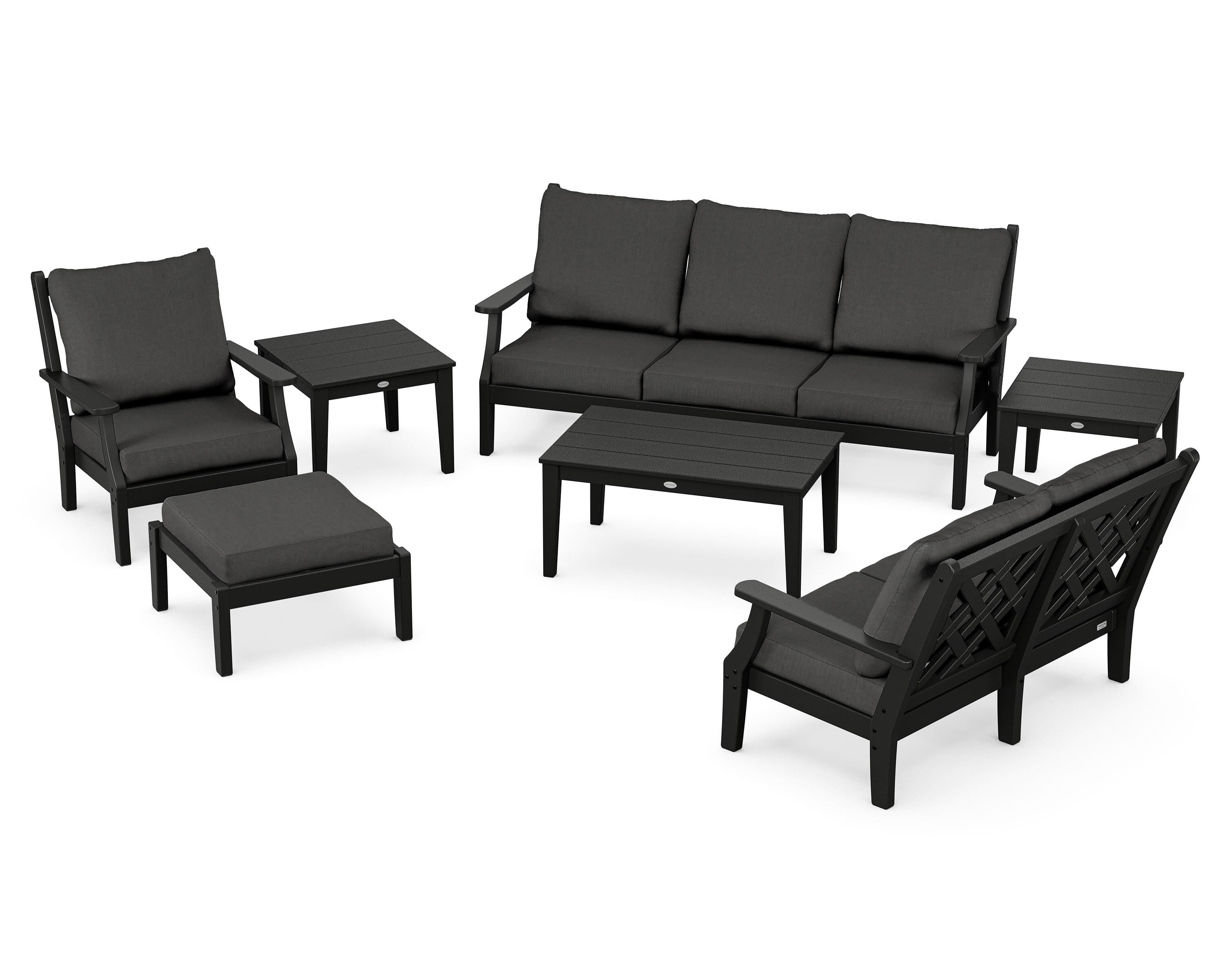 Country Living Wovendale 7-Piece Deep Seating Set in Black / Spectrum Carbon