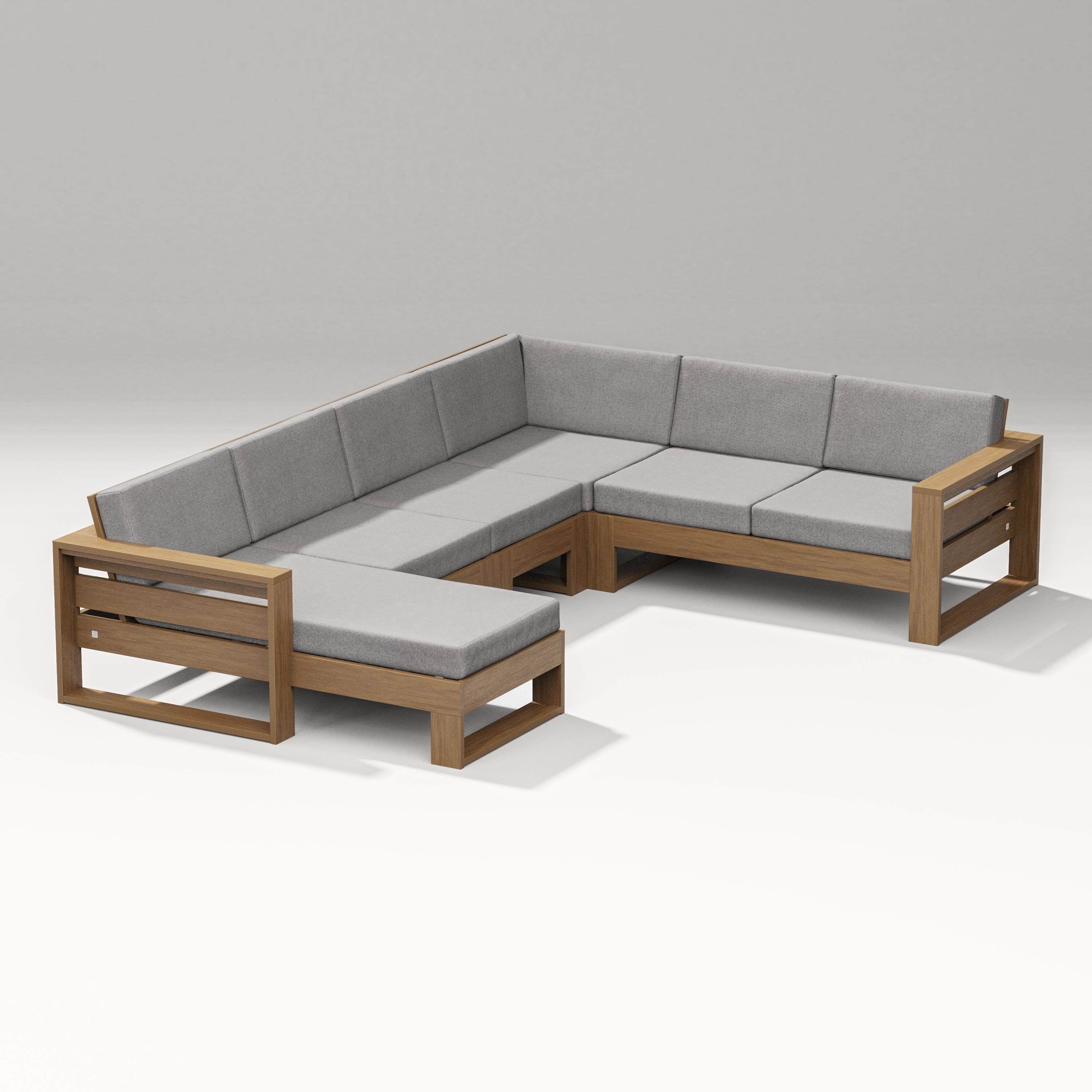PW Designer Series Latitude Corner Sectional with Left Chaise in Natural / Grey Mist