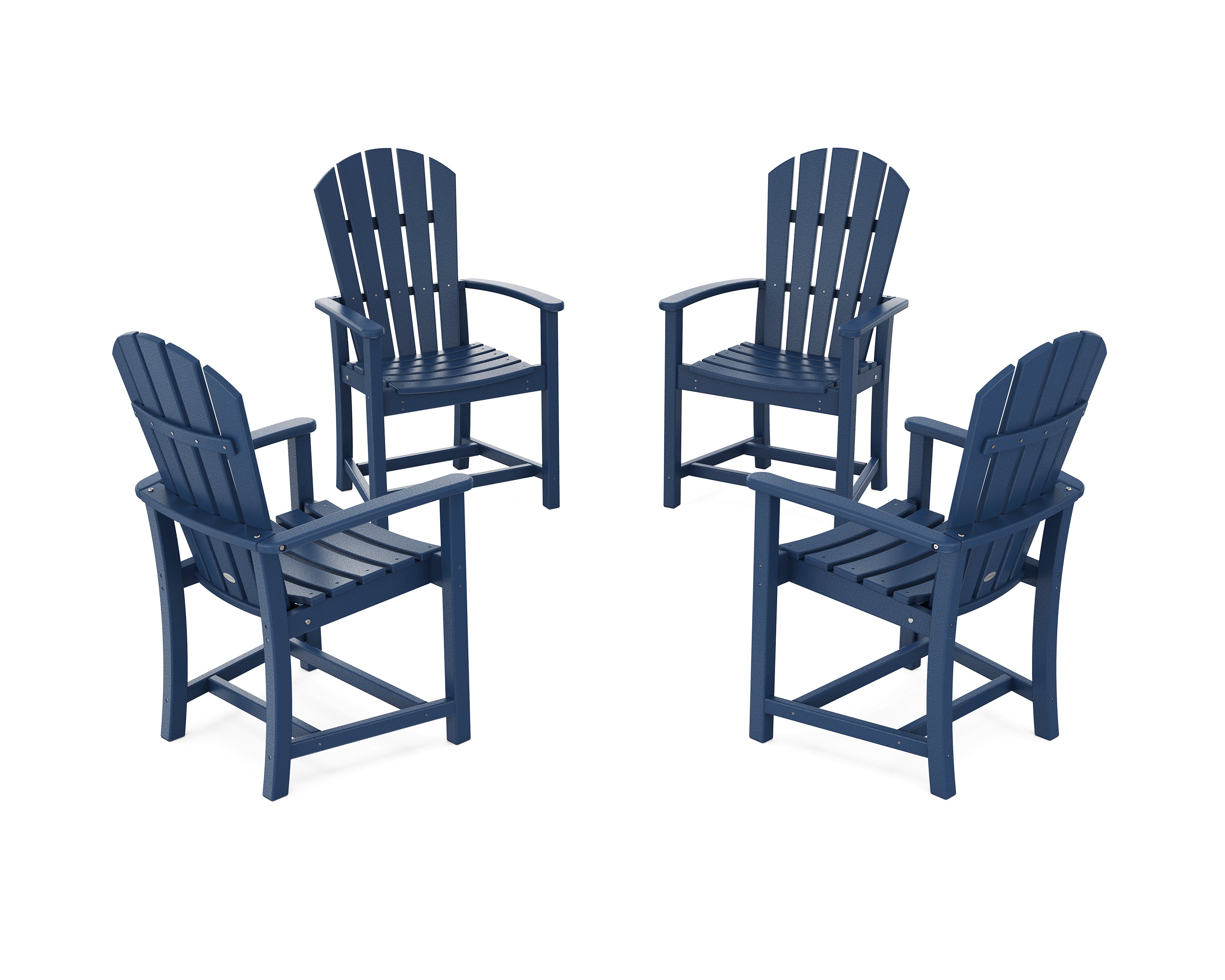 POLYWOOD Palm Coast 4-Piece Upright Adirondack Conversation Set in Navy