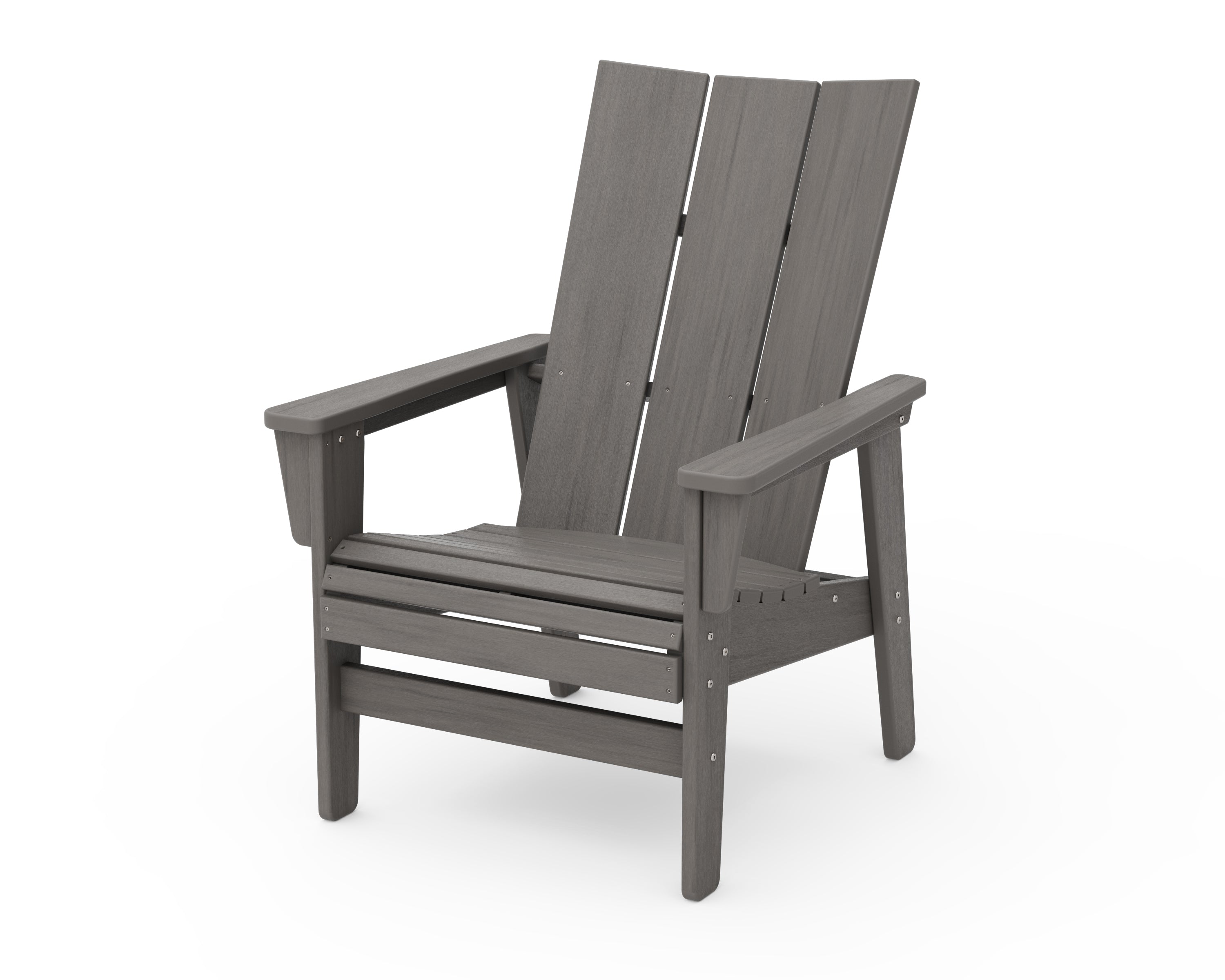 POLYWOOD Modern Grand Upright Adirondack Chair in Driftwood