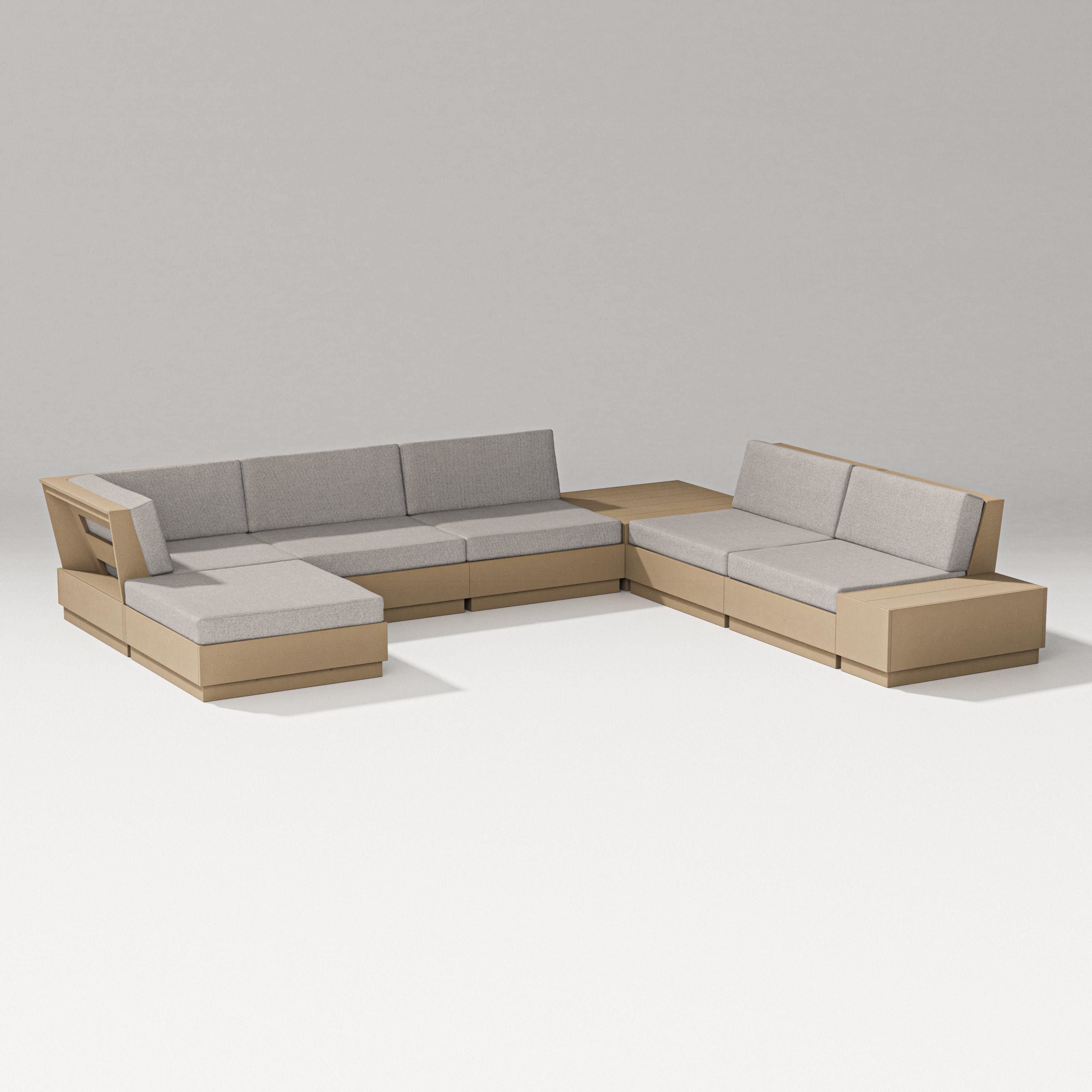 PW Designer Series Elevate 8-Piece Corner Sectional in Vintage Sahara / Weathered Tweed