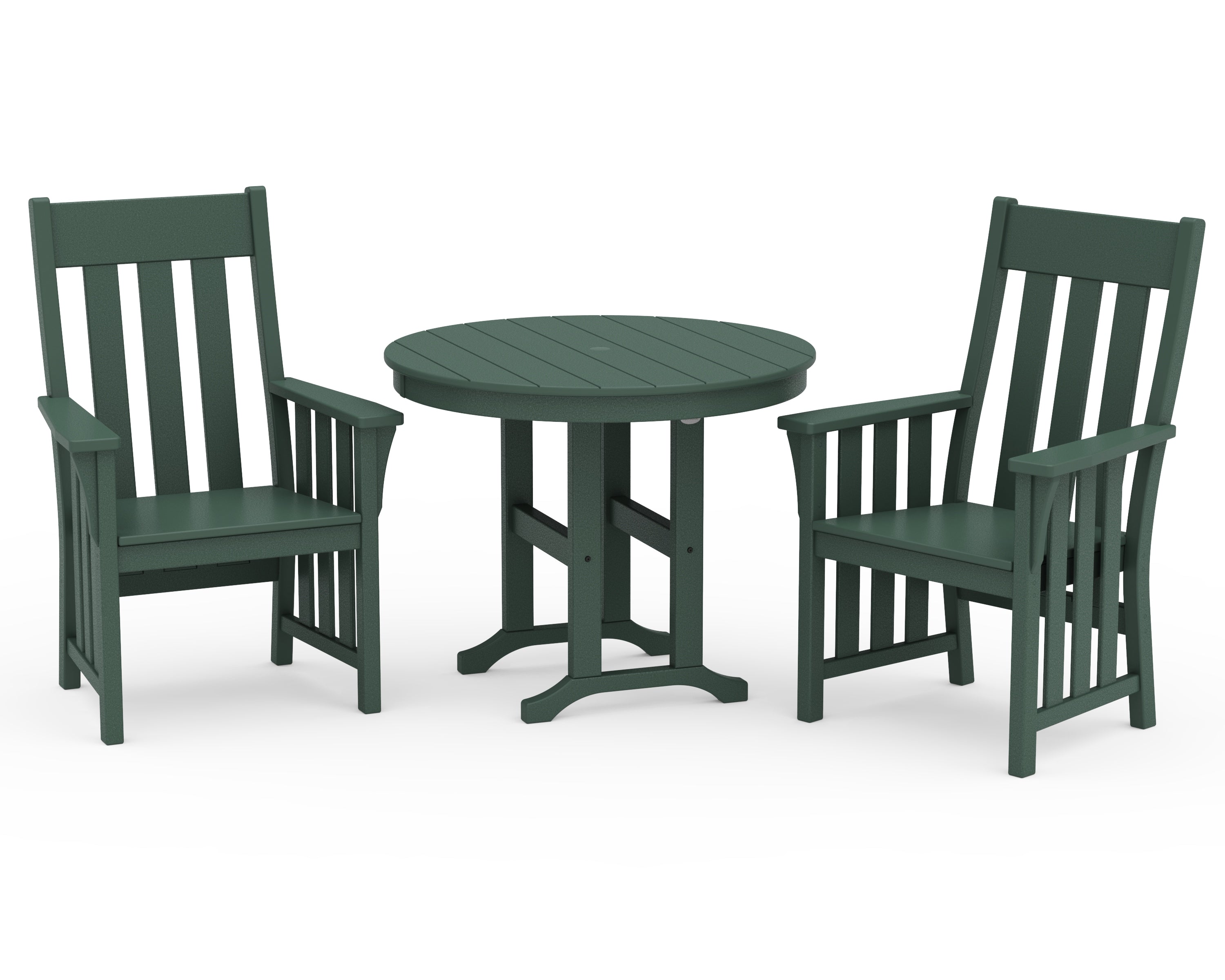 Martha Stewart by POLYWOOD Acadia 3-Piece Farmhouse Dining Set in Green