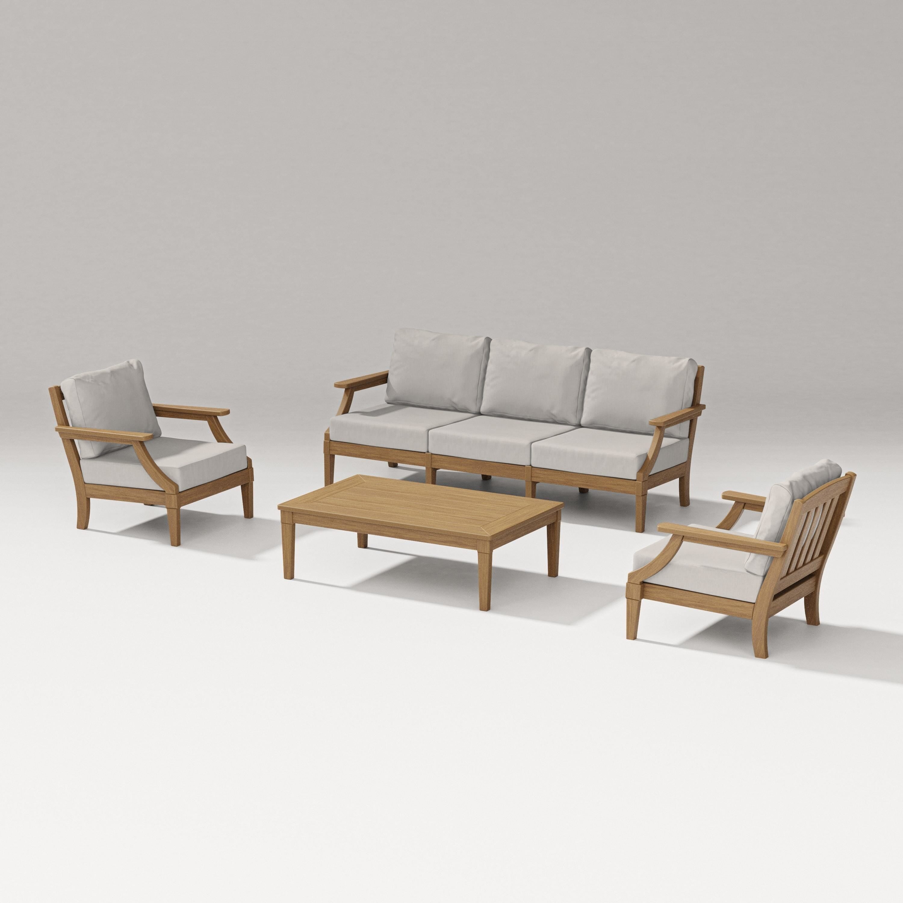 PW Designer Series Estate 4-Piece Lounge Sofa Set in Natural / Cast Ash