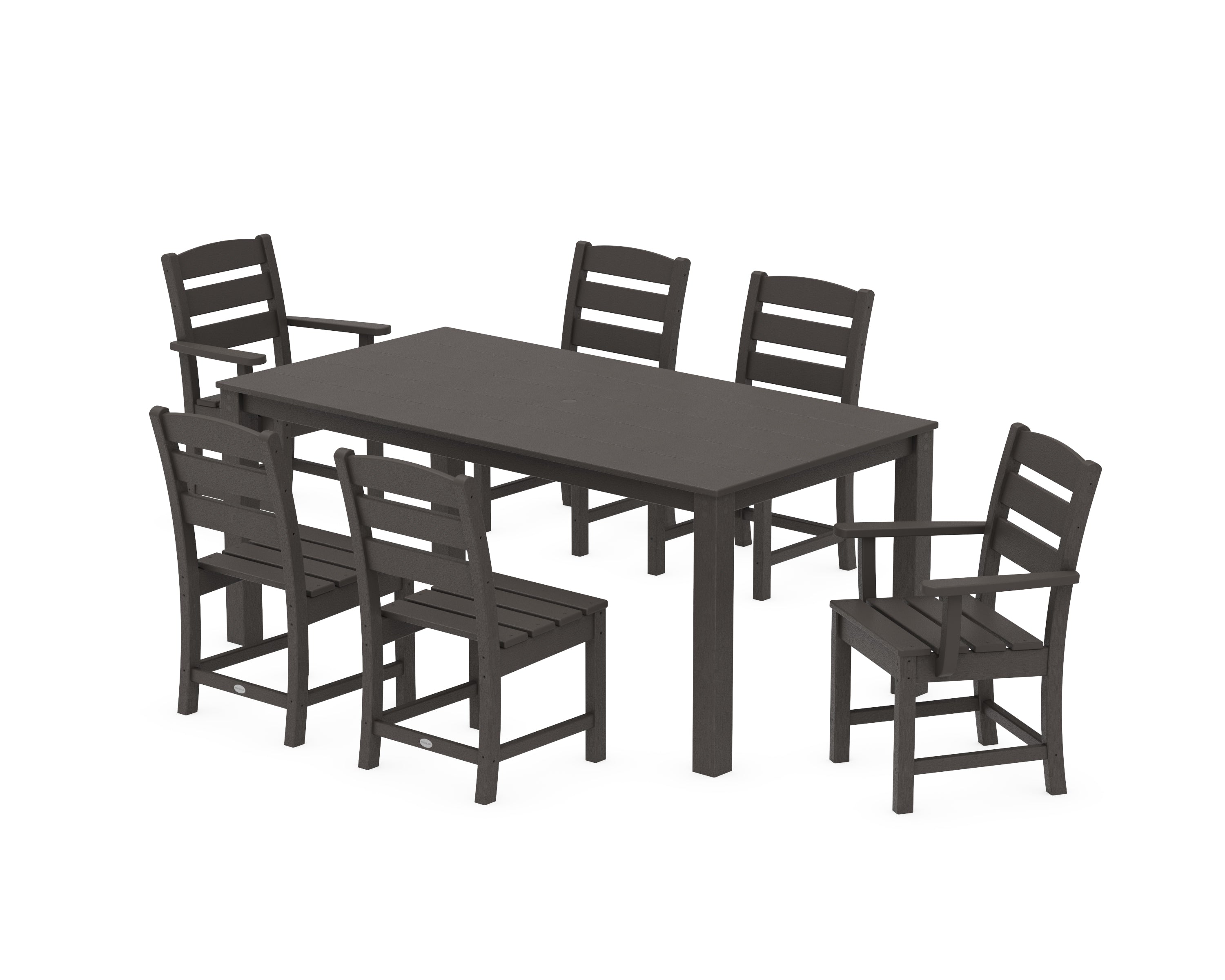 POLYWOOD Lakeside 7-Piece Parsons Dining Set in Vintage Coffee