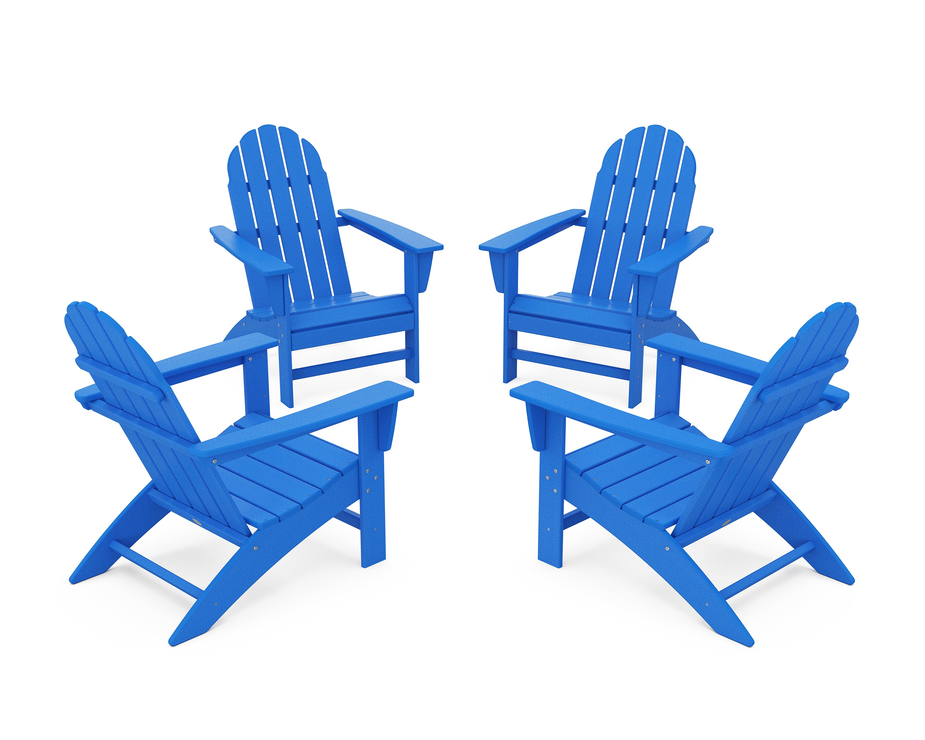 POLYWOOD Vineyard 4-Piece Adirondack Conversation Set in Pacific Blue