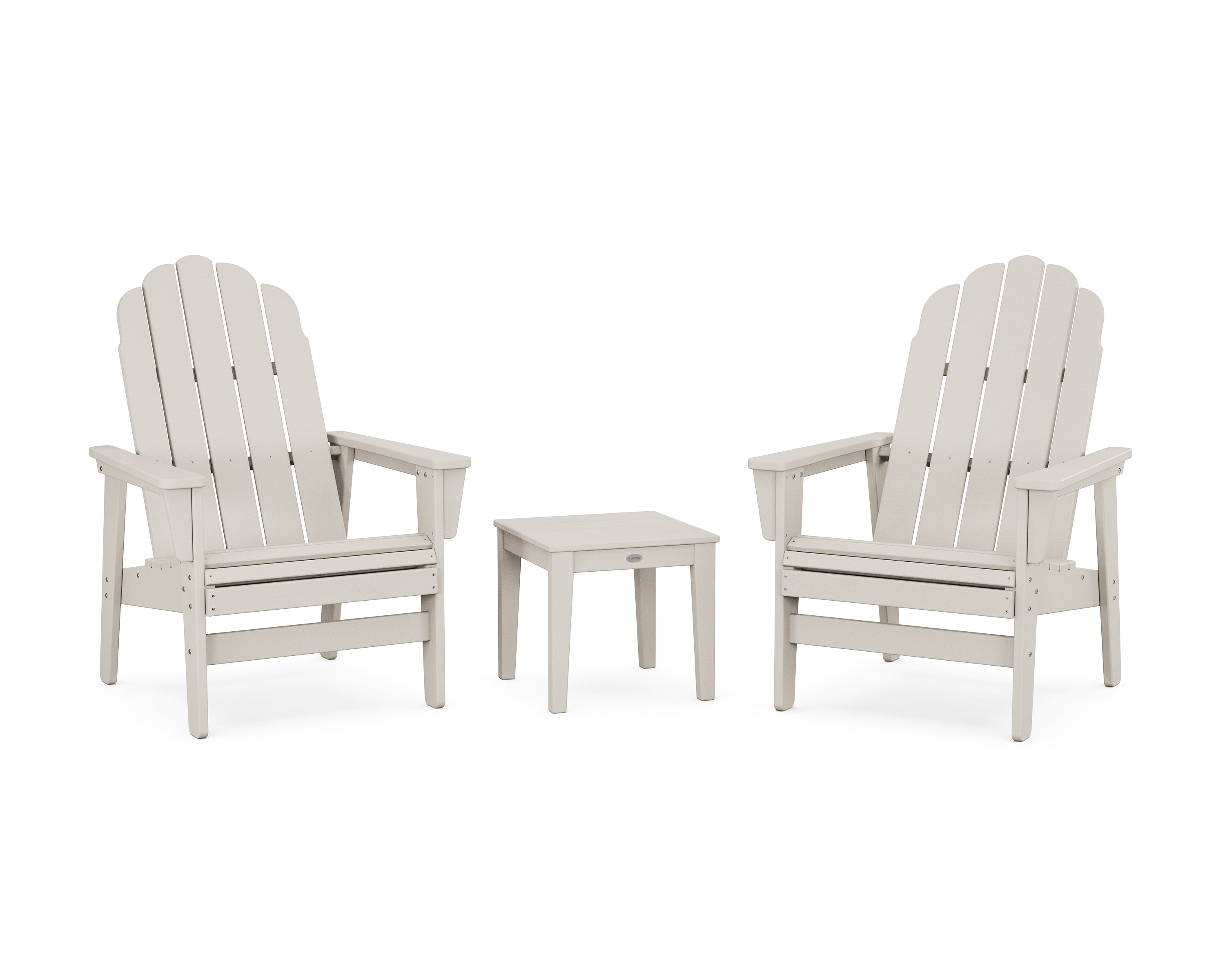 POLYWOOD 3-Piece Vineyard Grand Upright Adirondack Set in Sand