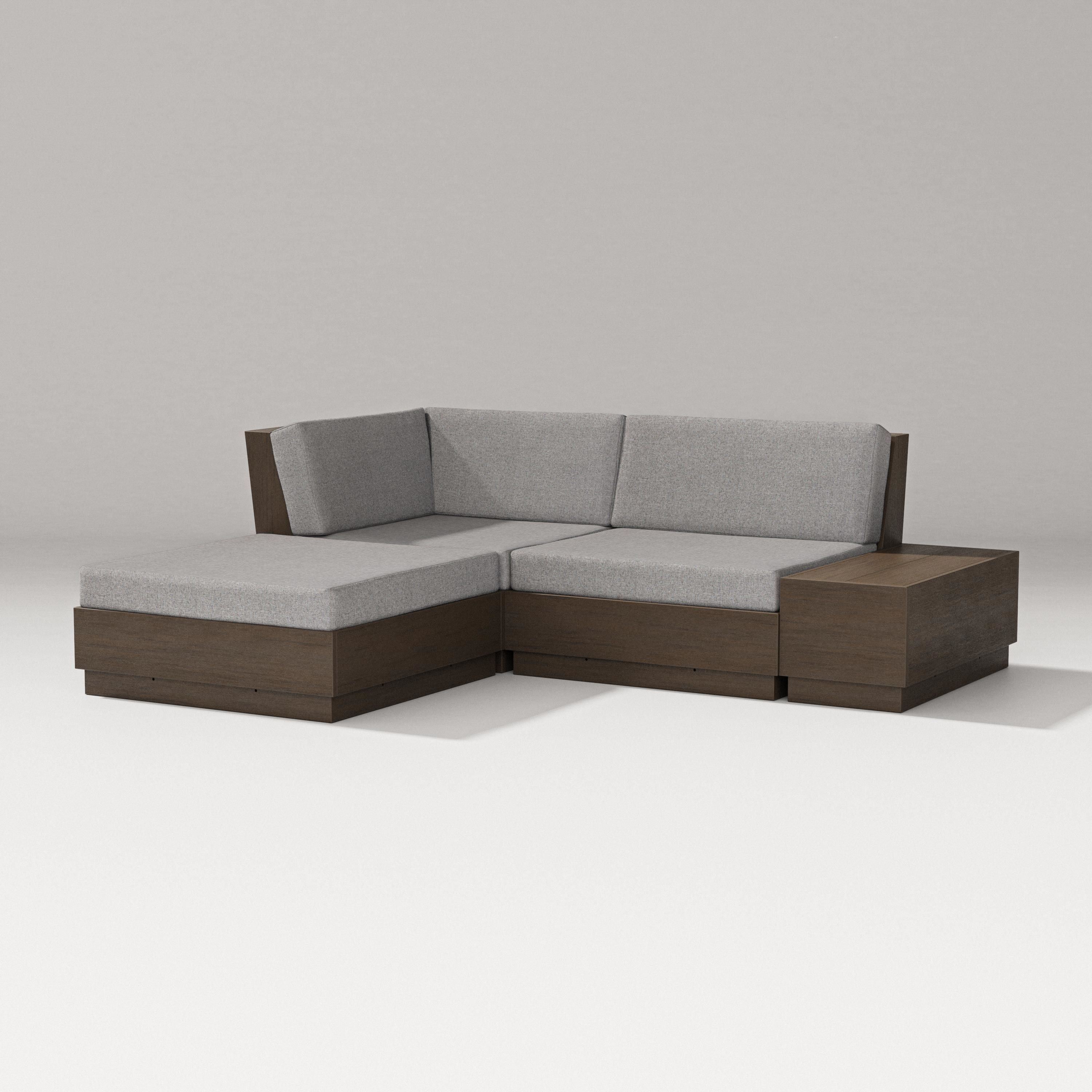 PW Designer Series Elevate Loveseat Sectional with Chaise in Kona / Grey Mist