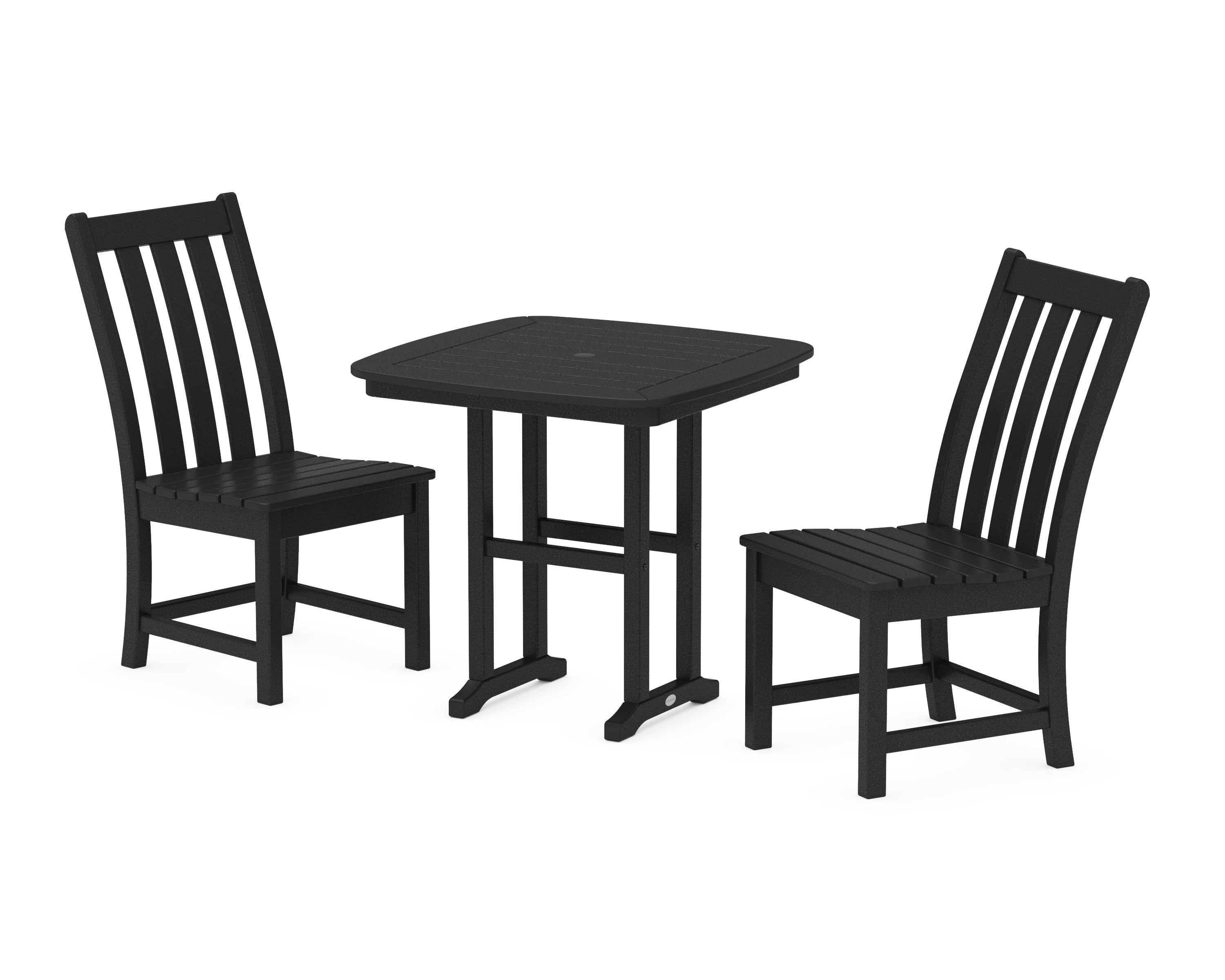 POLYWOOD Vineyard Side Chair 3-Piece Dining Set in Black