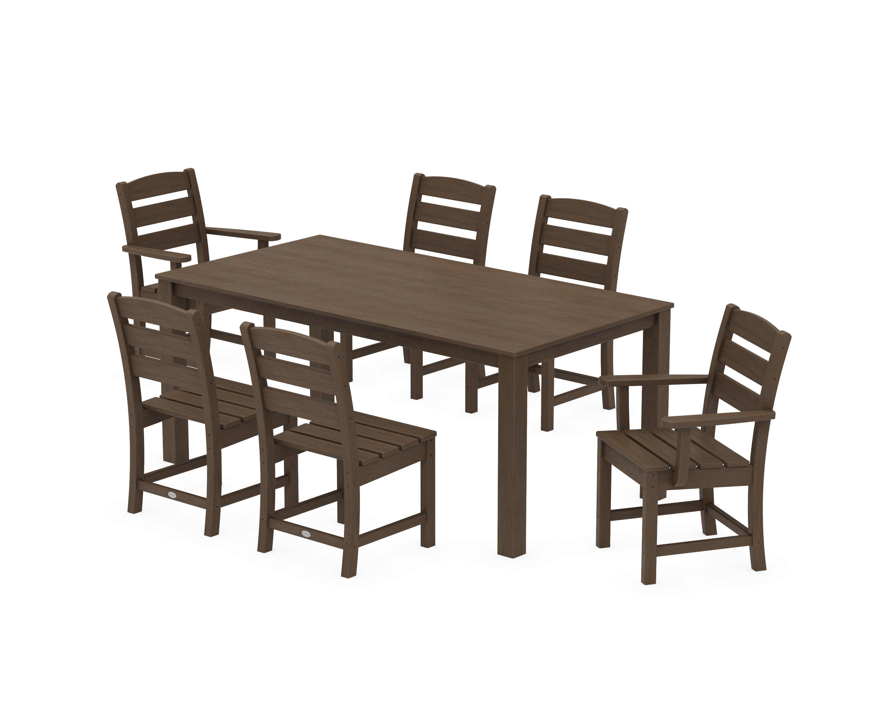 POLYWOOD Lakeside 7-Piece Parsons Dining Set in Kona