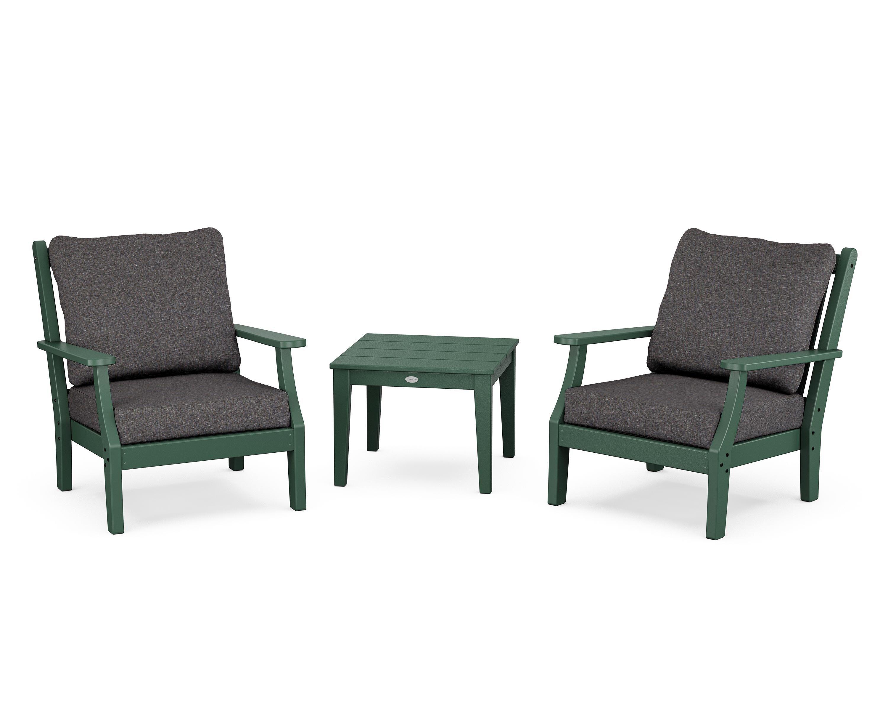Country Living Wovendale 3-Piece Deep Seating Set in Green / Ash Charcoal