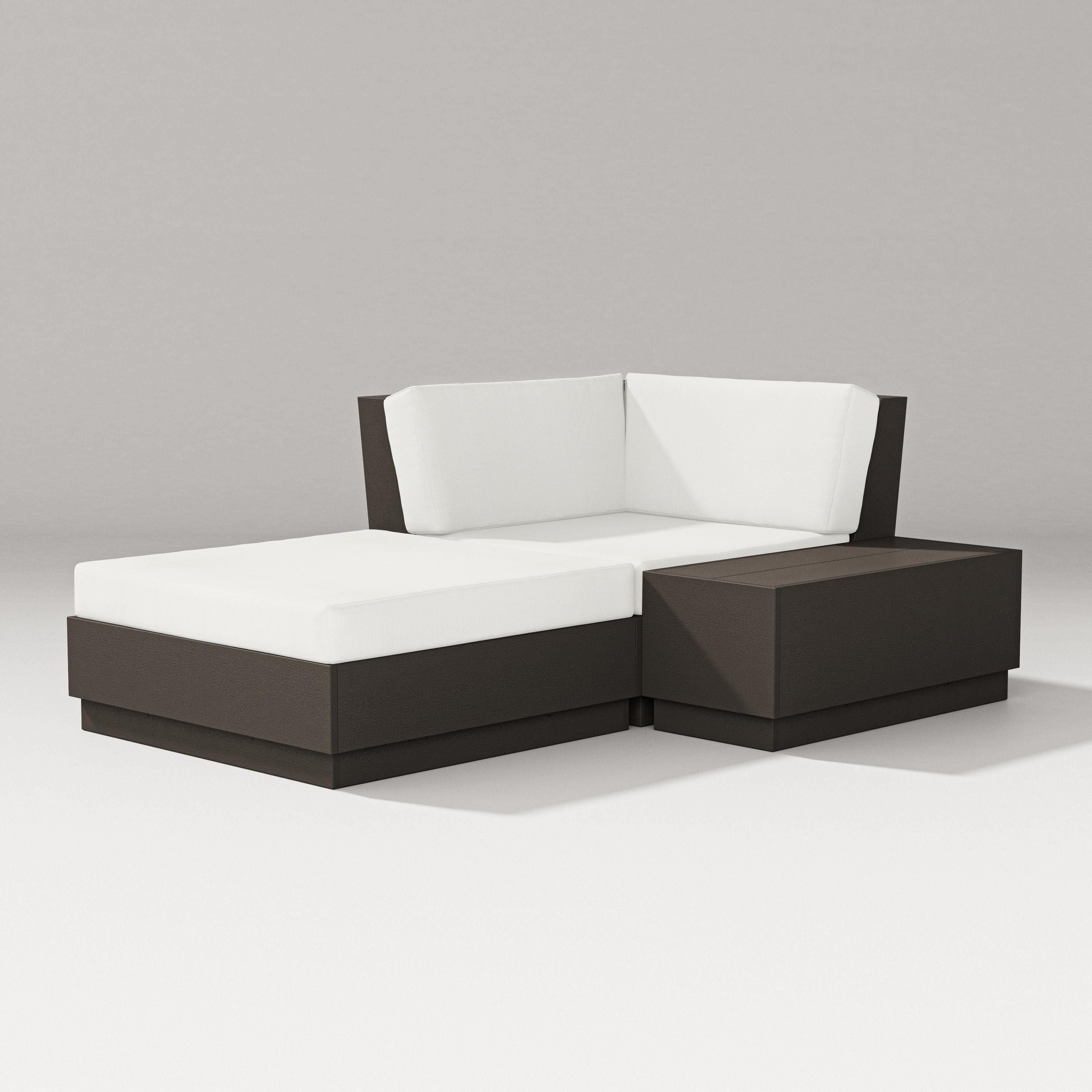 PW Designer Series Elevate Corner Chaise in Vintage Coffee / Natural Linen