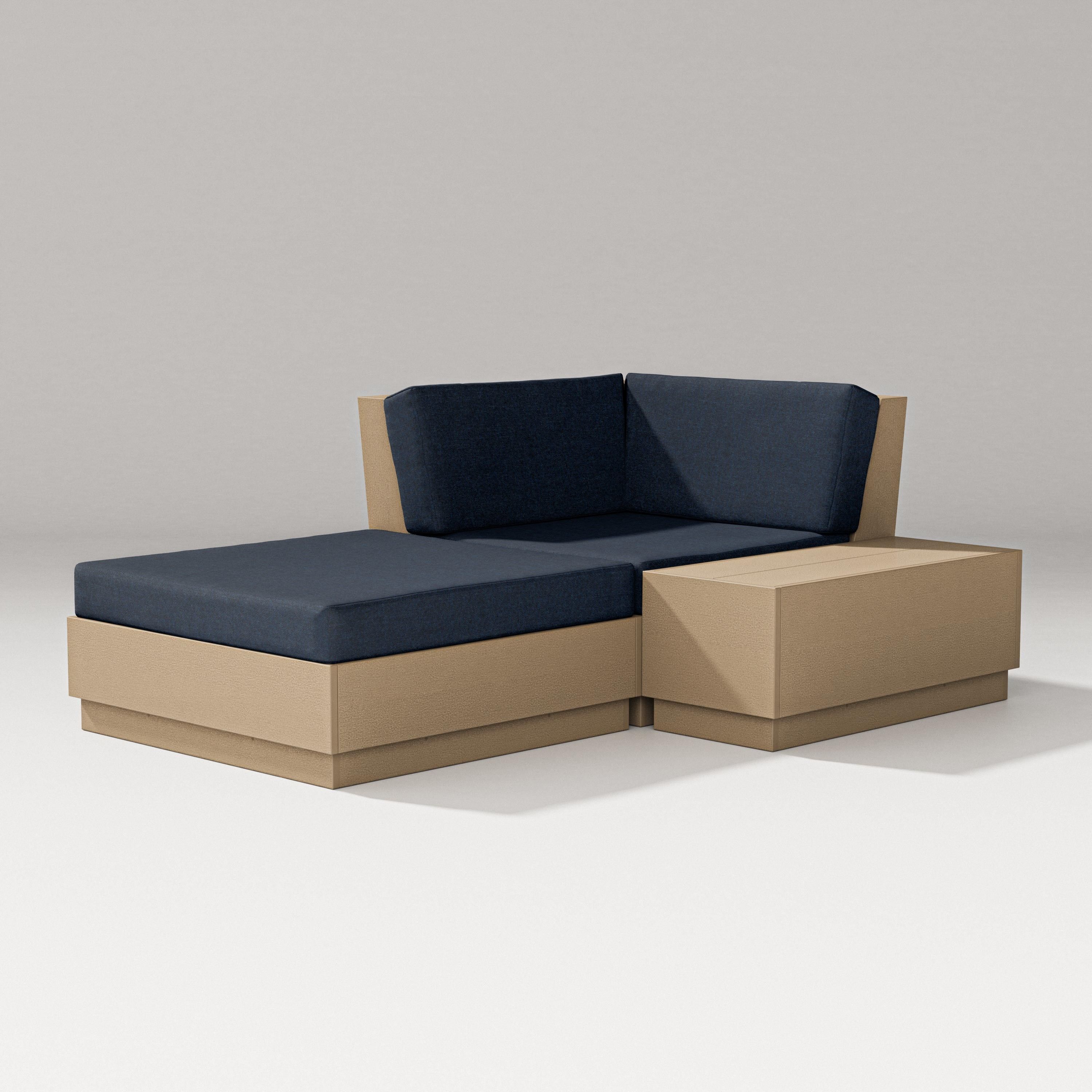 PW Designer Series Elevate Corner Chaise in Vintage Sahara / Marine Indigo