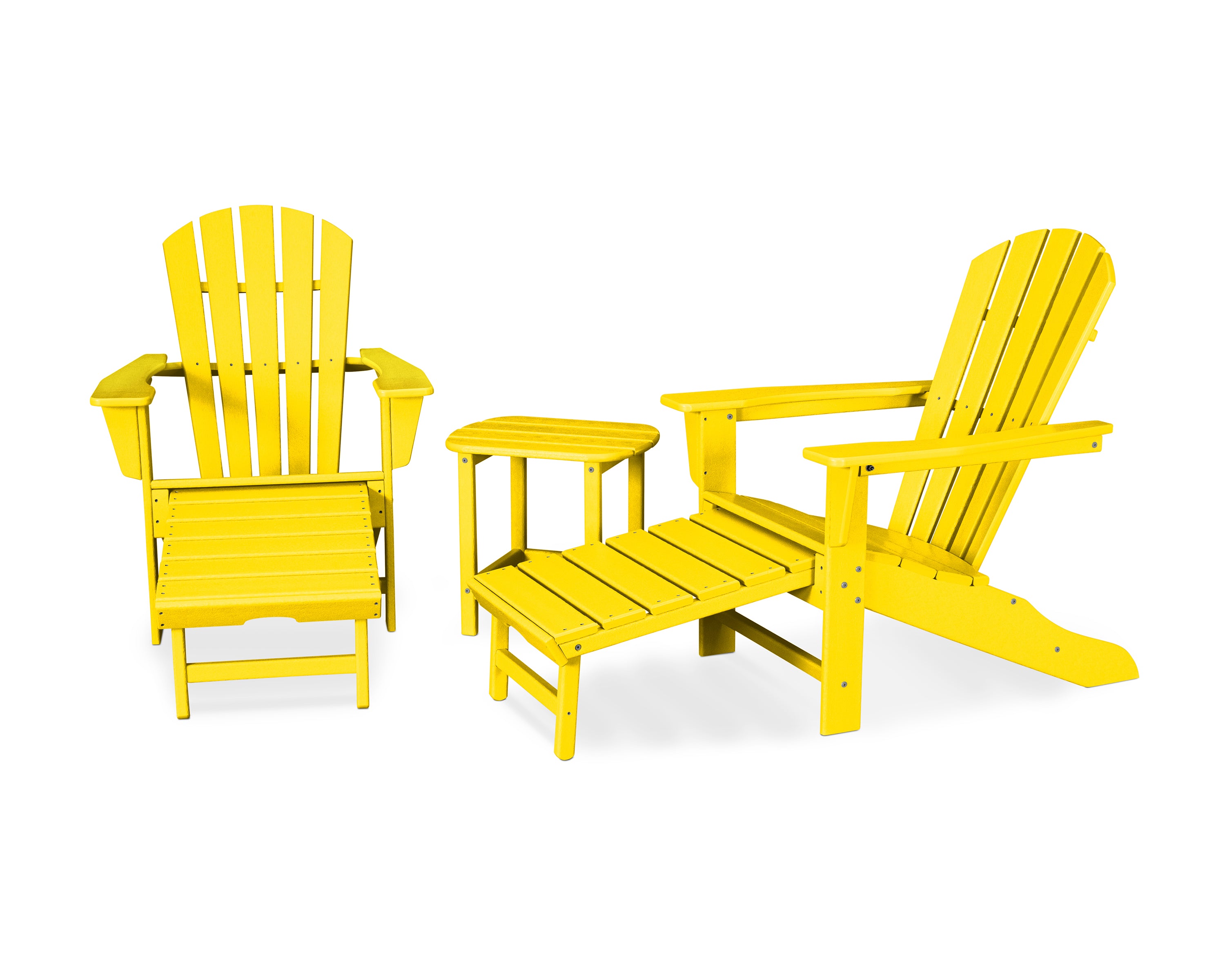 POLYWOOD® Palm Coast Ultimate Adirondack 3-Piece Set in Lemon