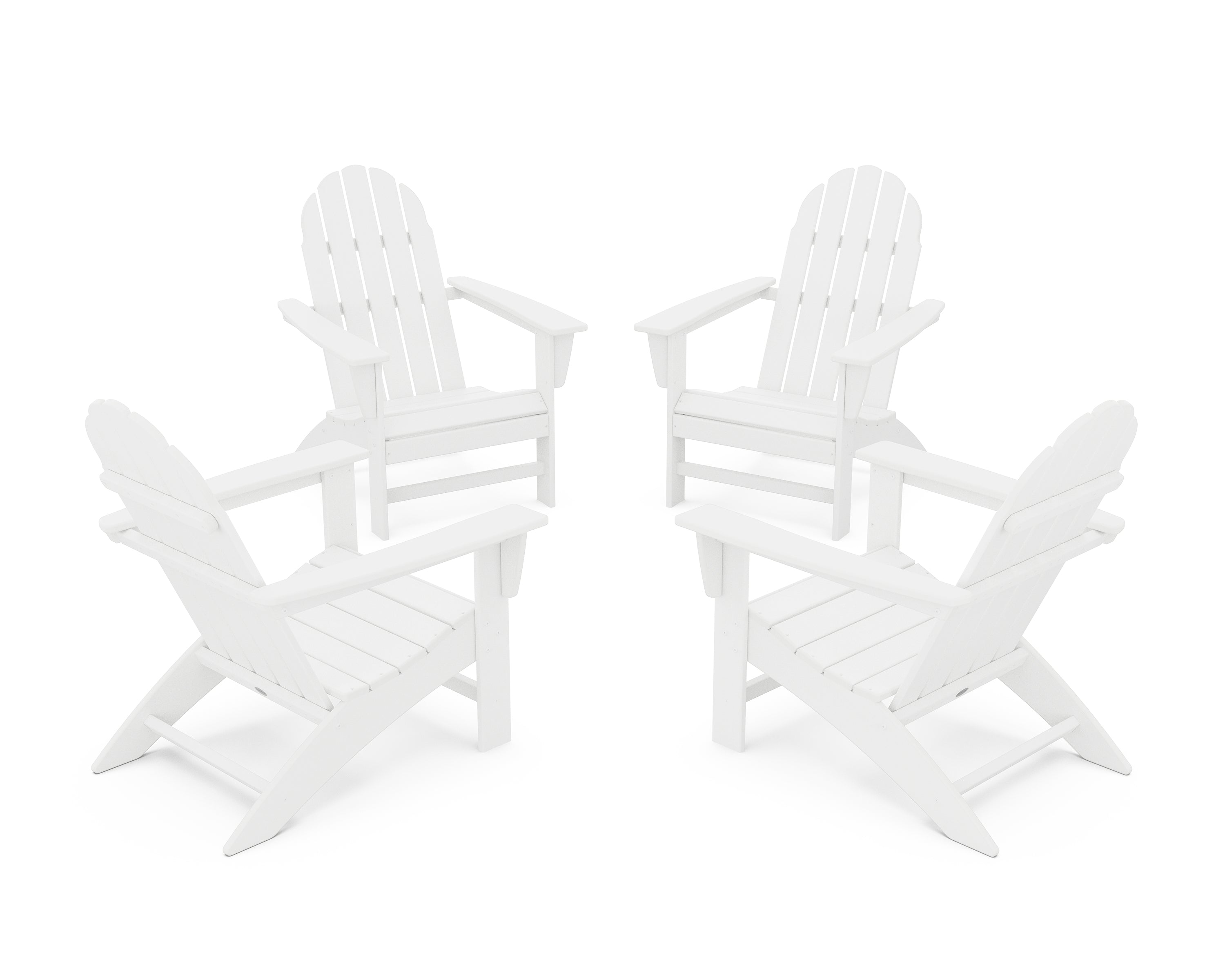 POLYWOOD® Vineyard 4-Piece Adirondack Conversation Set in White