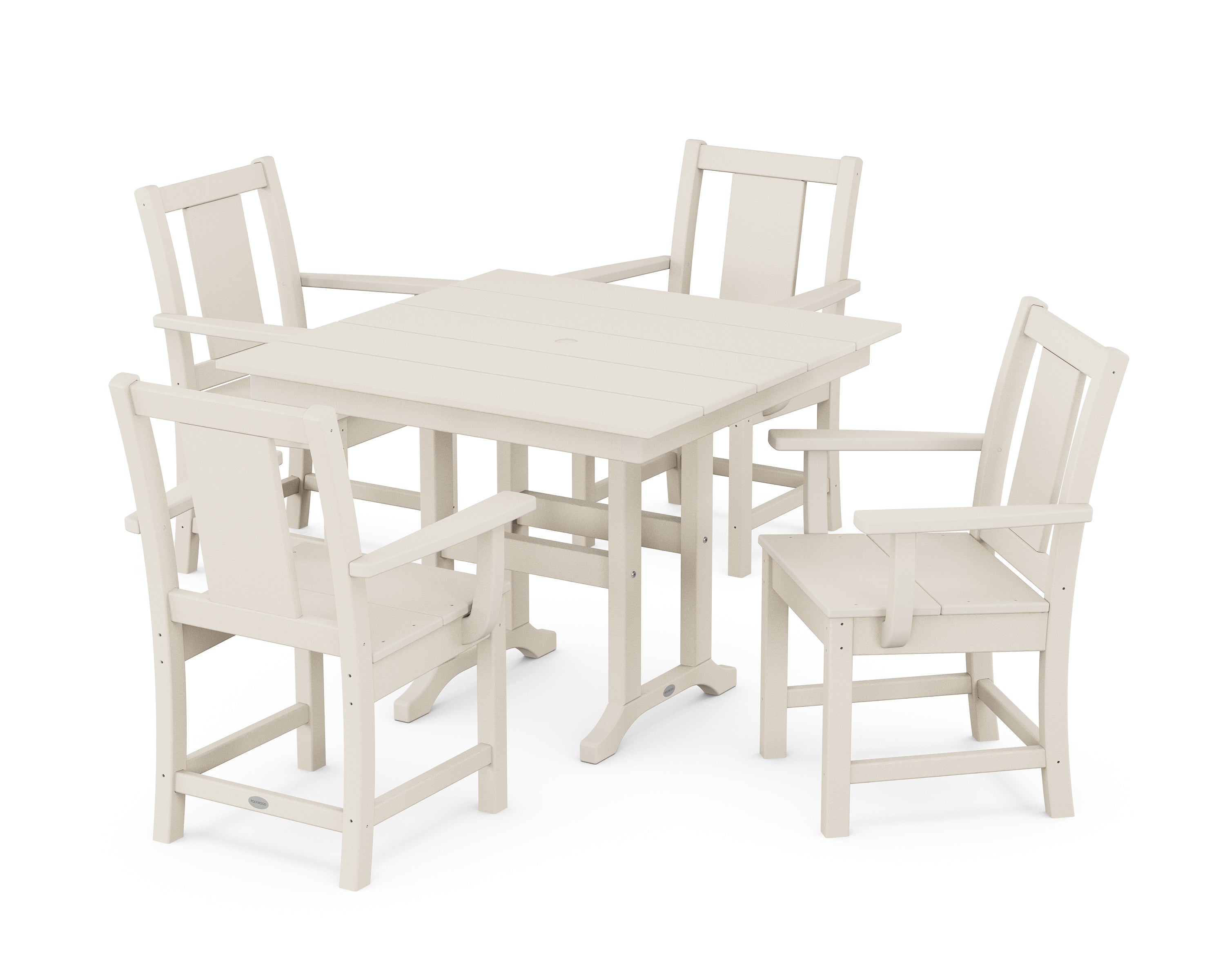 POLYWOOD Prairie 5-Piece Farmhouse Dining Set in Sand
