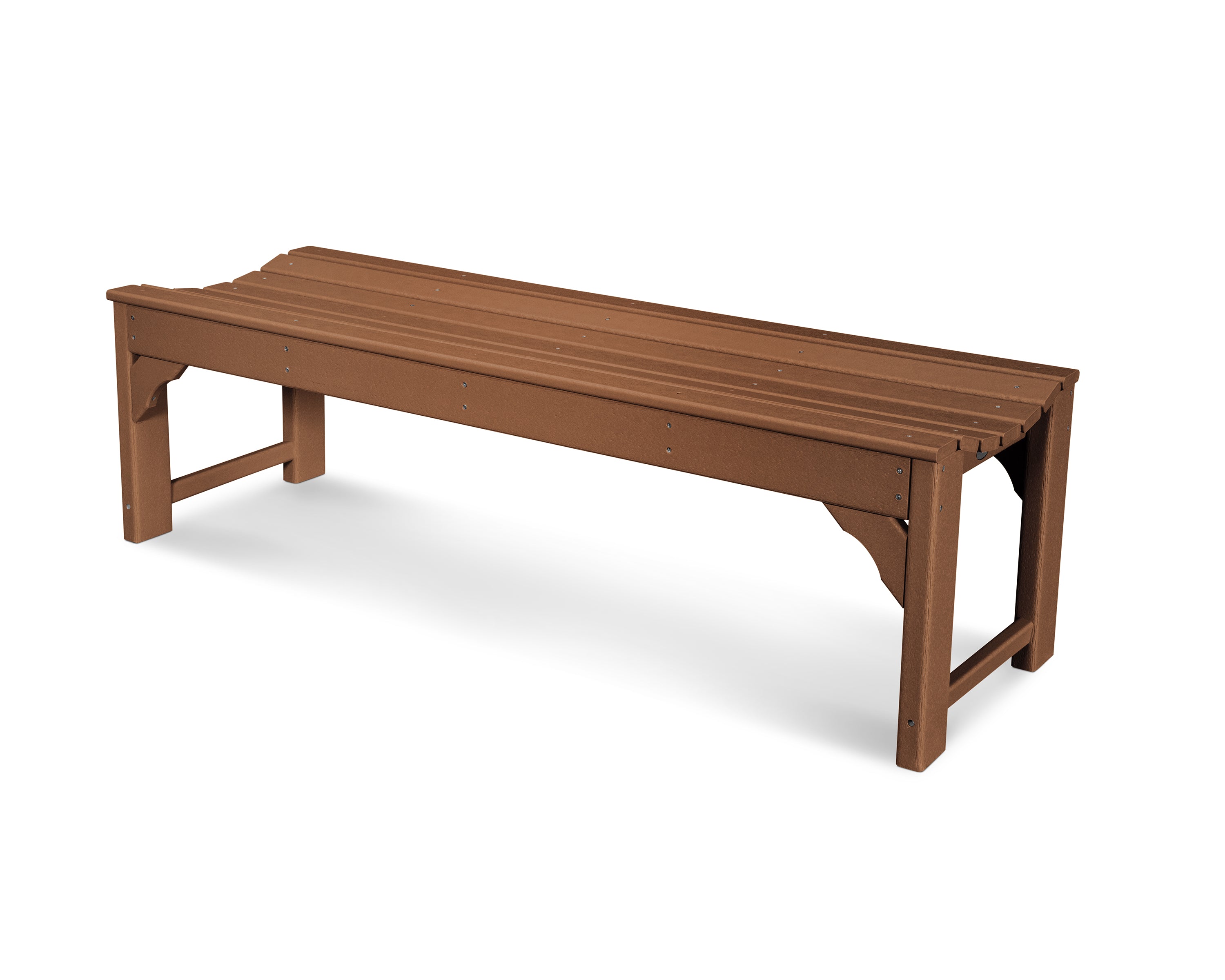 POLYWOOD Traditional Garden 60" Backless Bench in Teak