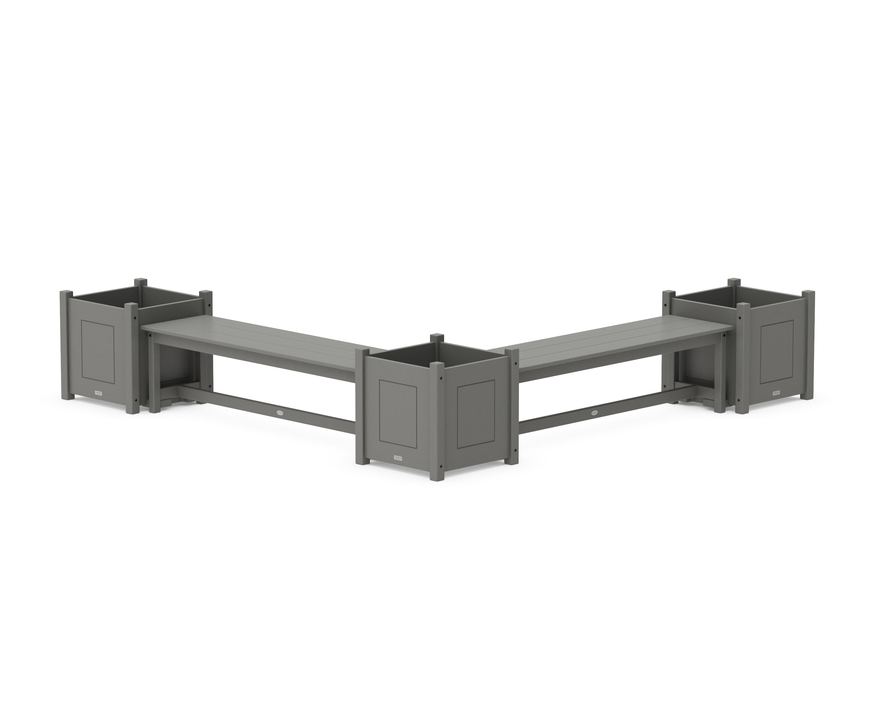 Country Living 60" Country Living L- Shaped Planter Bench Corner Set - Large in Slate Grey