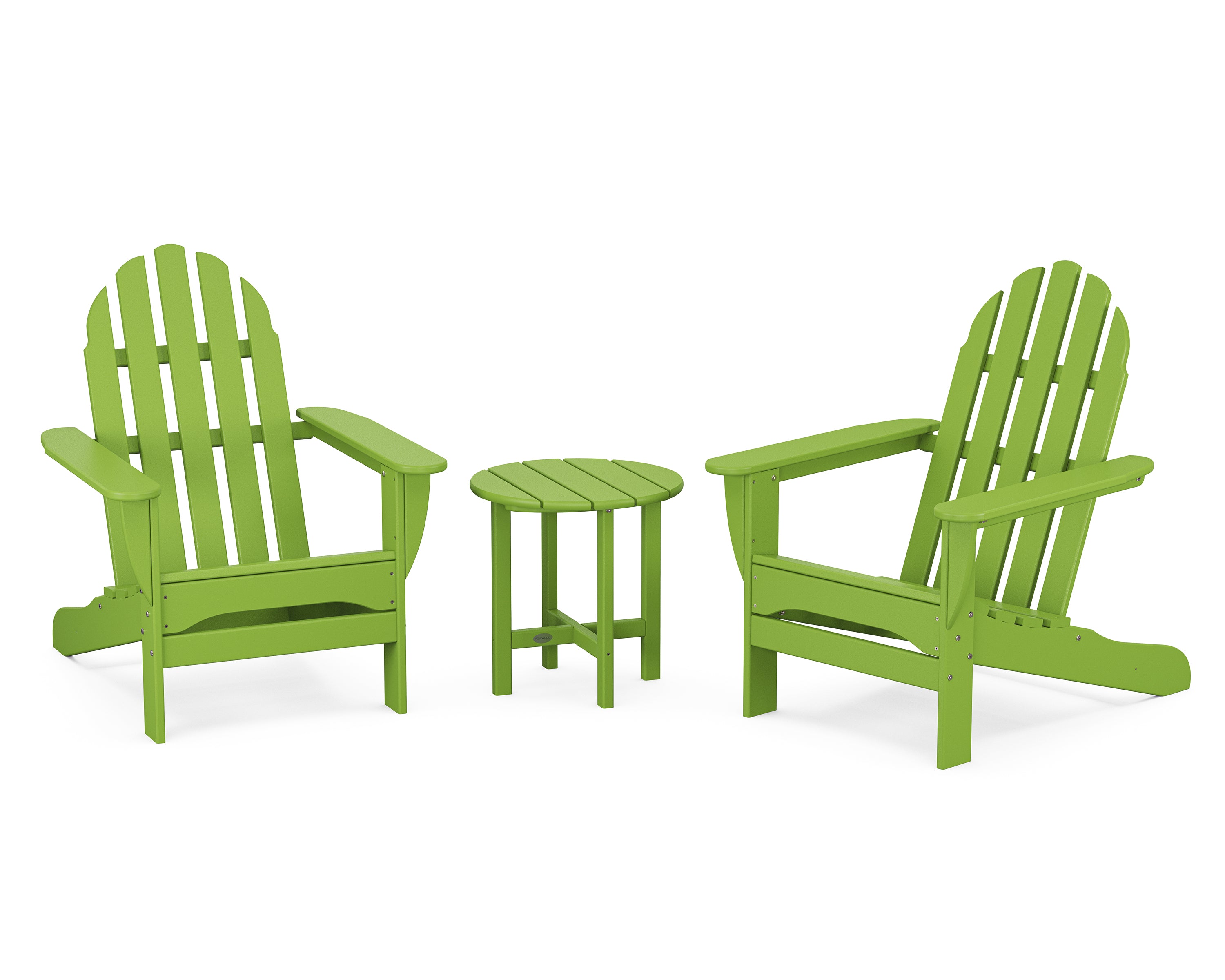 POLYWOOD Classic Adirondack 3-Piece Set in Lime