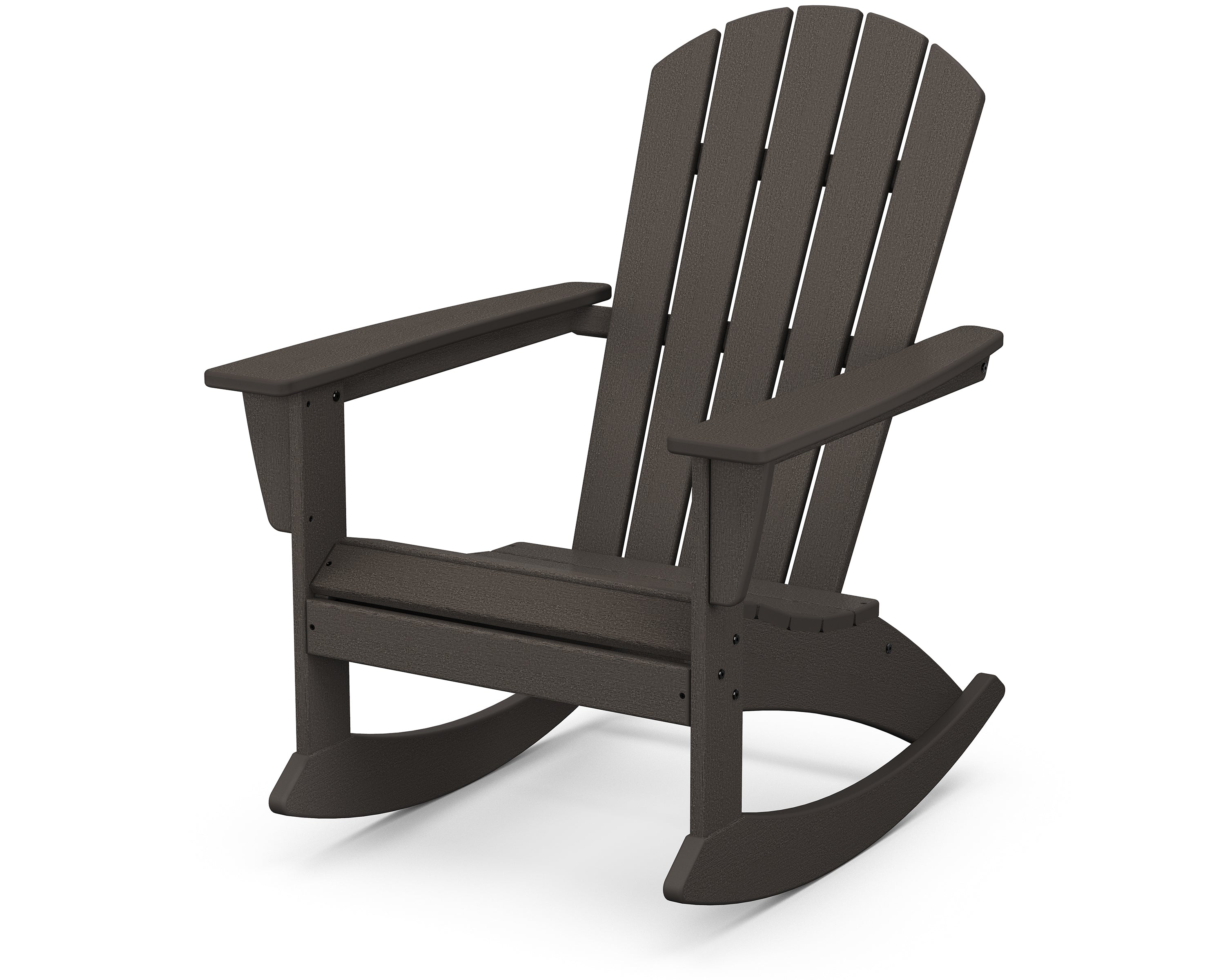 POLYWOOD Nautical Adirondack Rocking Chair in Vintage Coffee