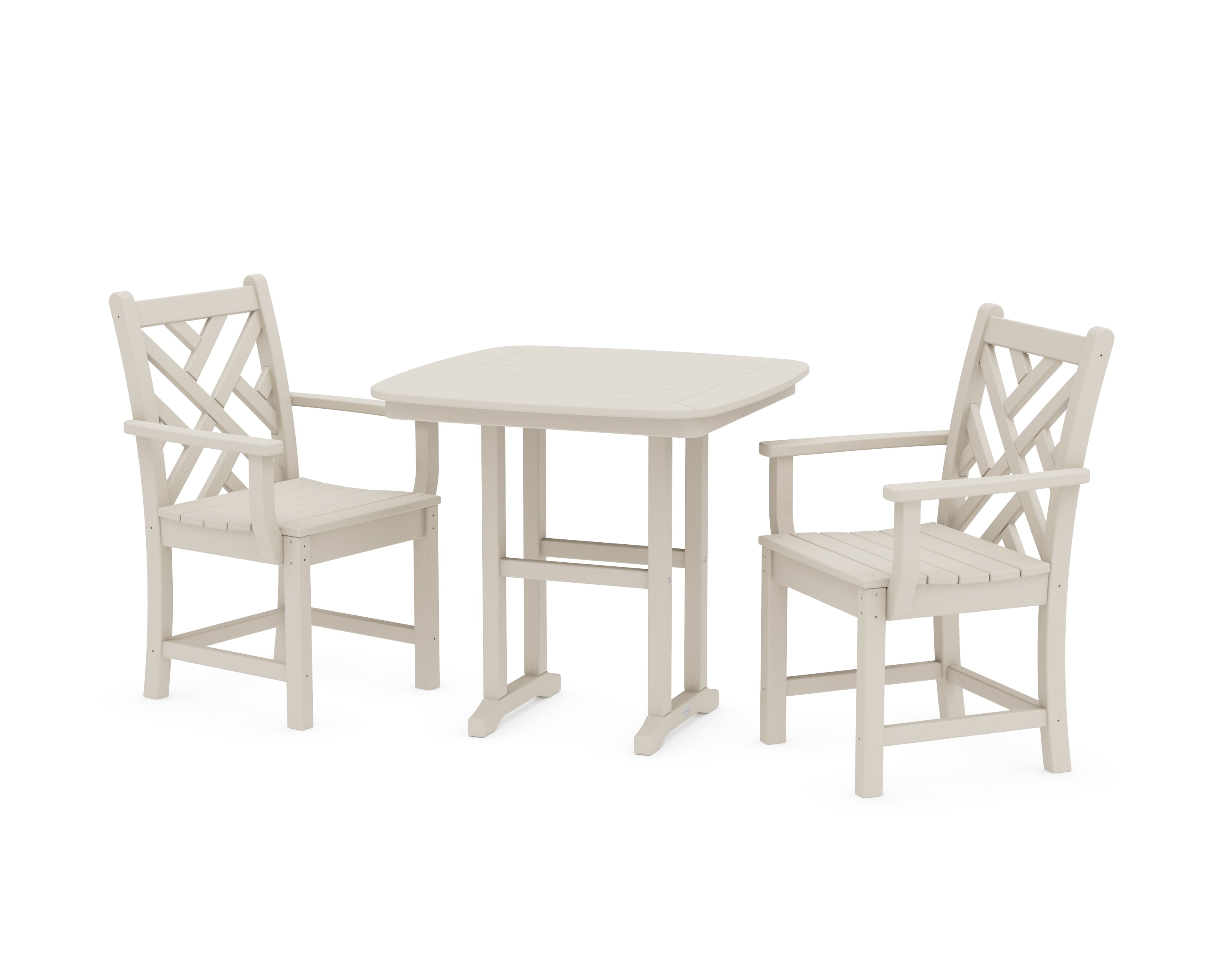 POLYWOOD Chippendale 3-Piece Dining Set in Sand