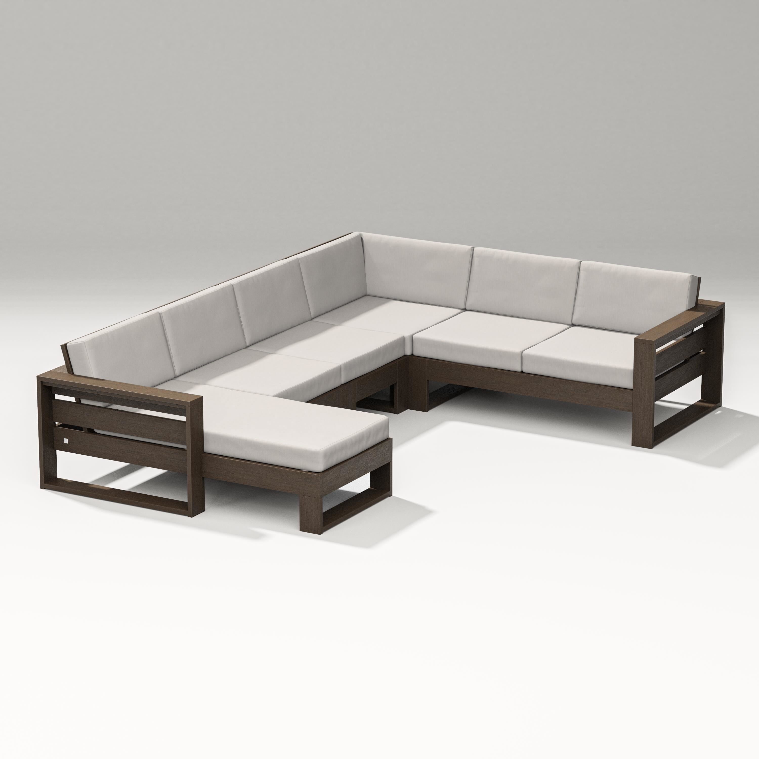 PW Designer Series Latitude Corner Sectional with Left Chaise in Kona / Cast Ash