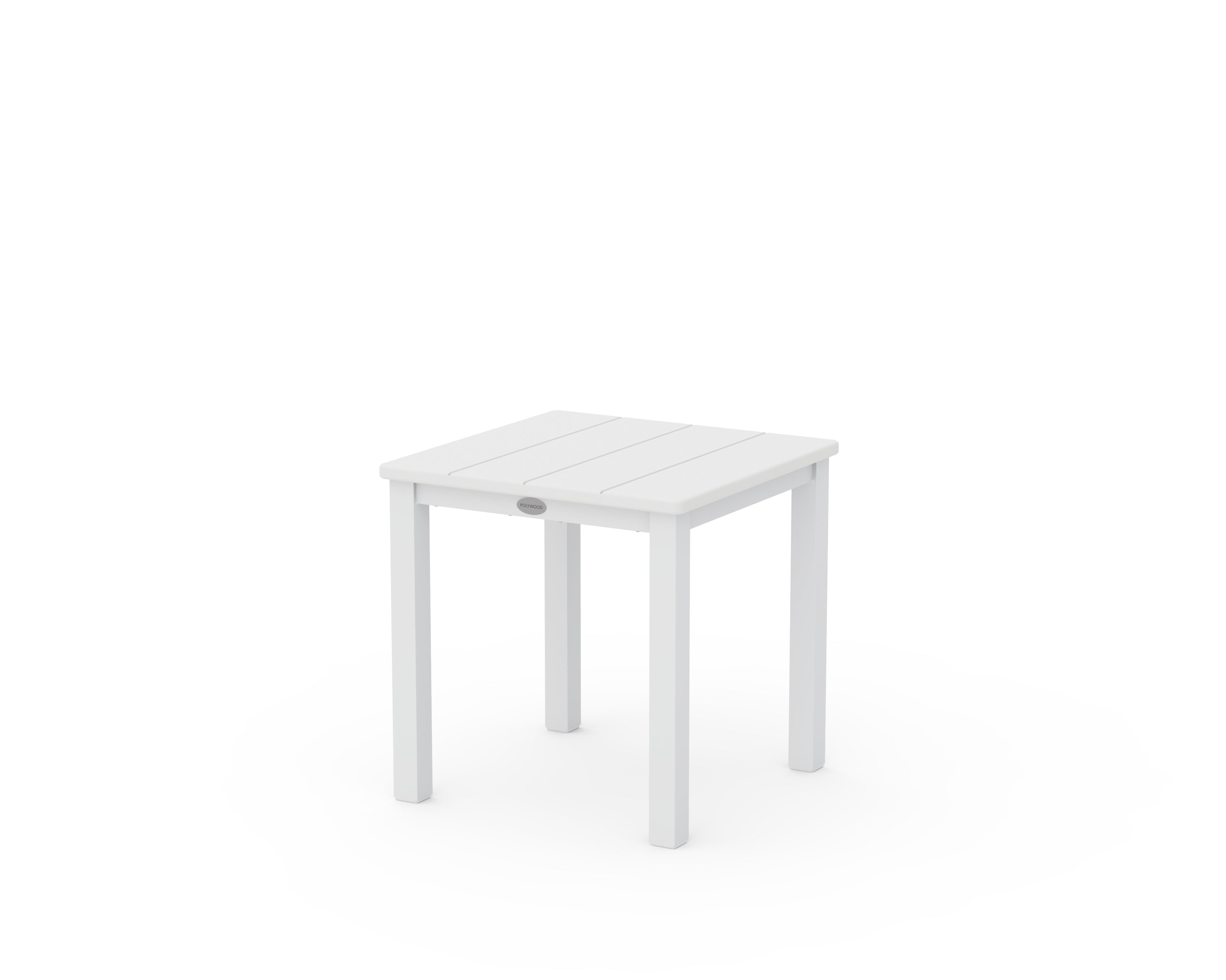POLYWOOD Main Street 18" Side Table in White / White
