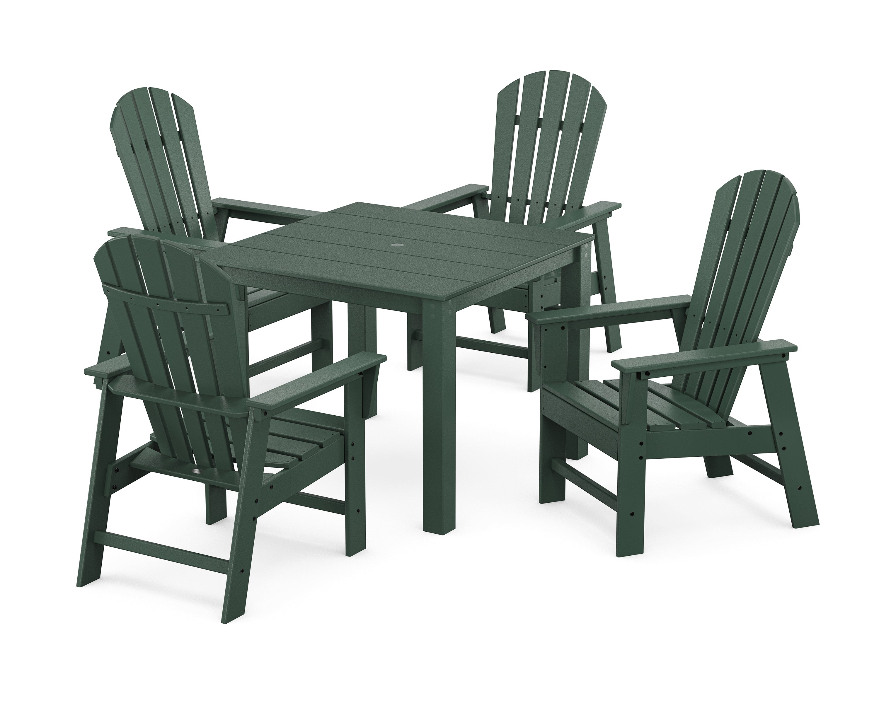 POLYWOOD South Beach Coast 5-Piece Parsons Dining Set in Green