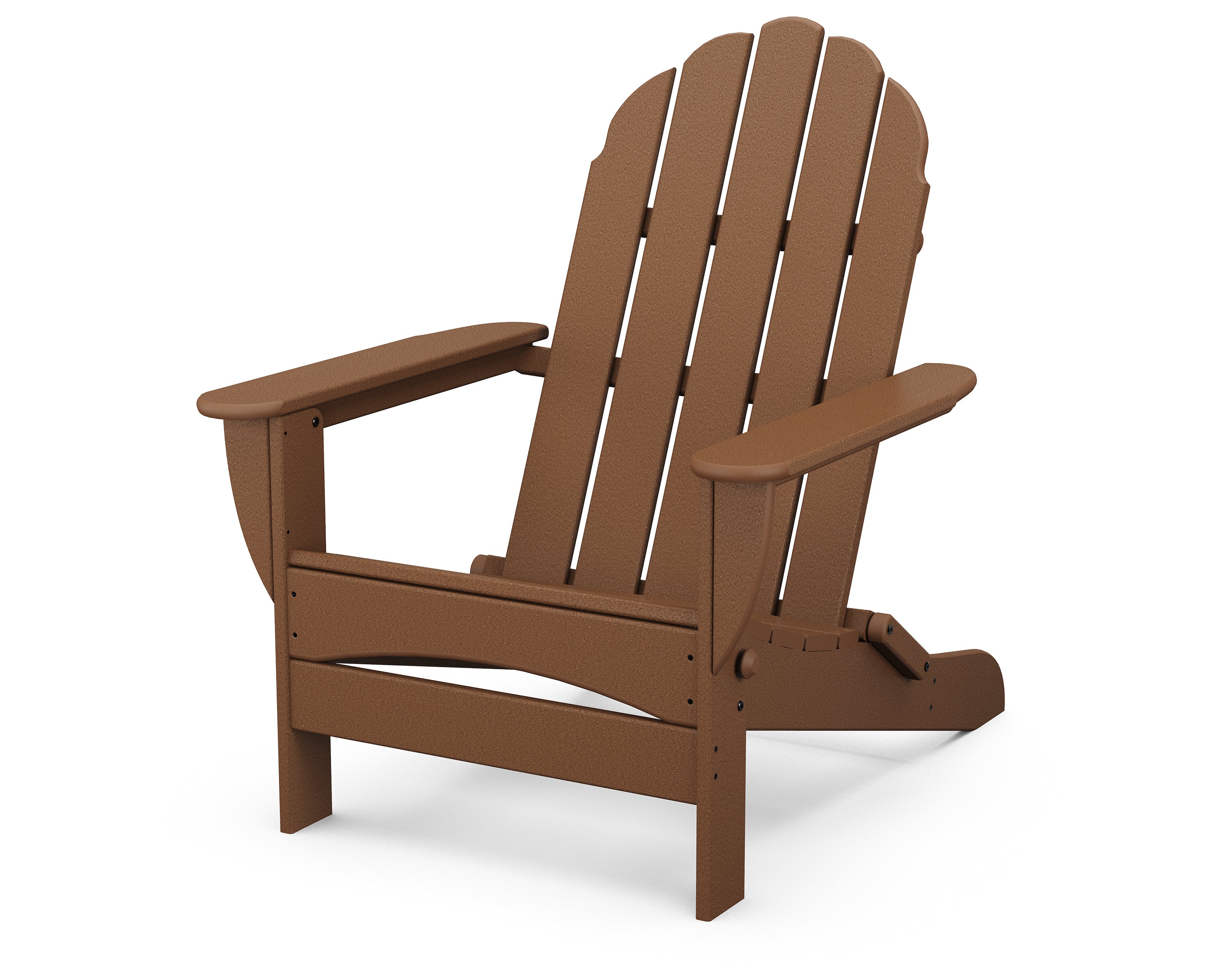 POLYWOOD Classic Oversized Folding Adirondack Chair in Teak